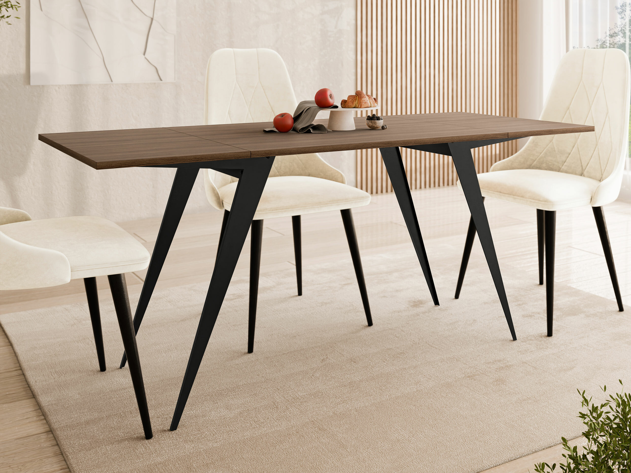 Modularni stočić za kafu Oswego 150 (Orah + Crno)