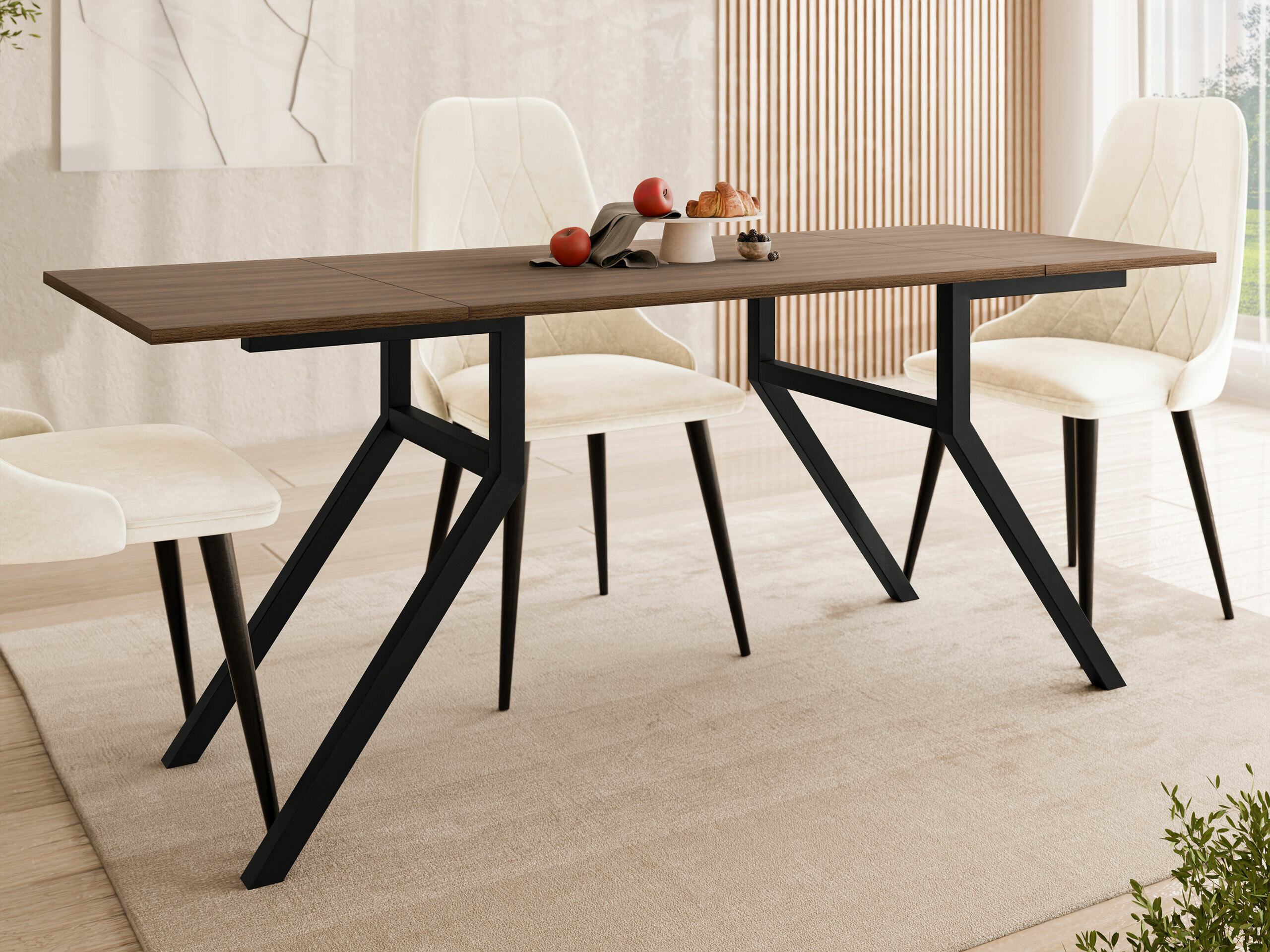 Modularni stočić za kafu Oswego 151 (Orah + Crno)