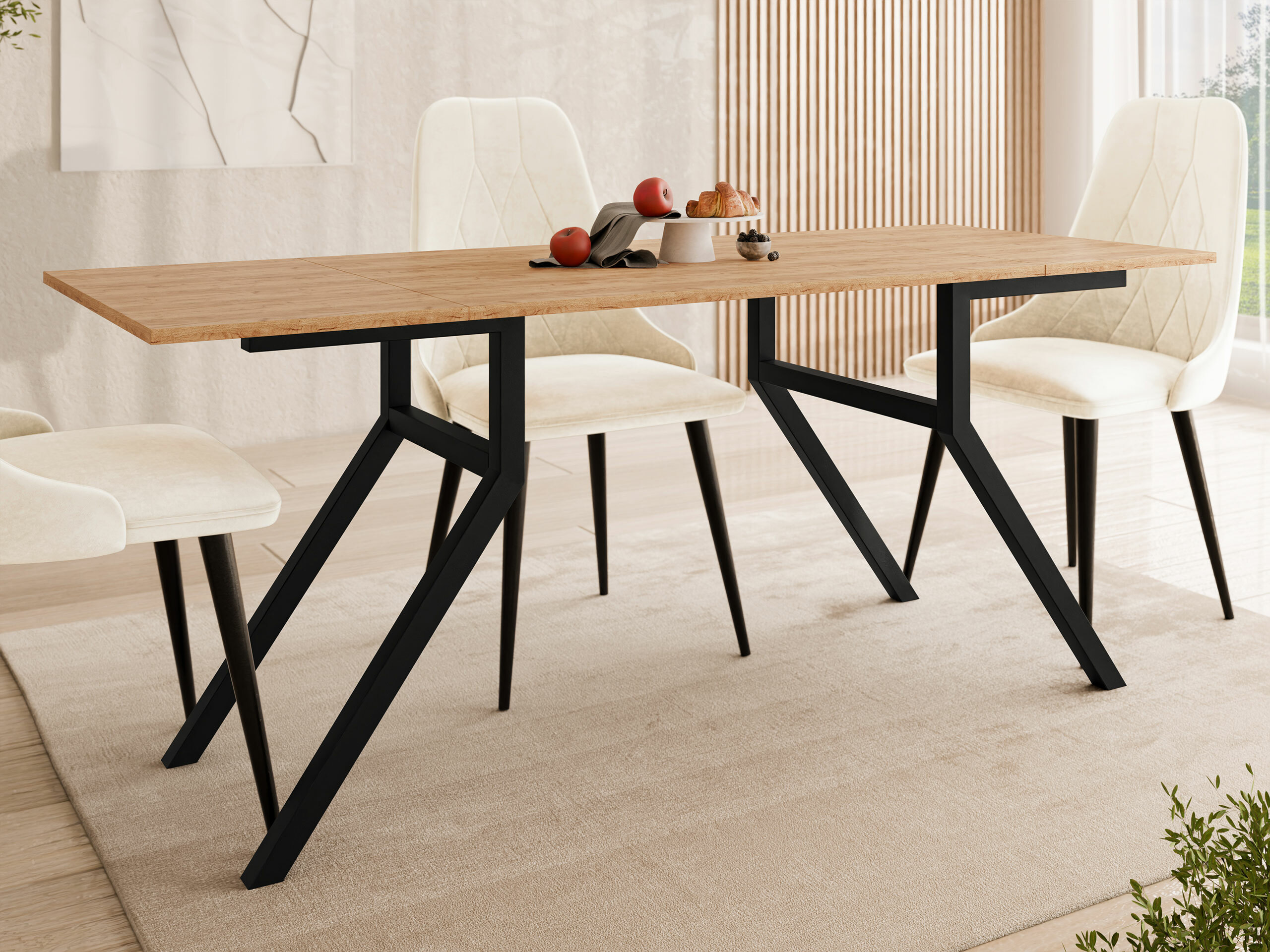 Modularni stočić za kafu Oswego 151 (Zanatski zlatni hrast + Crno)