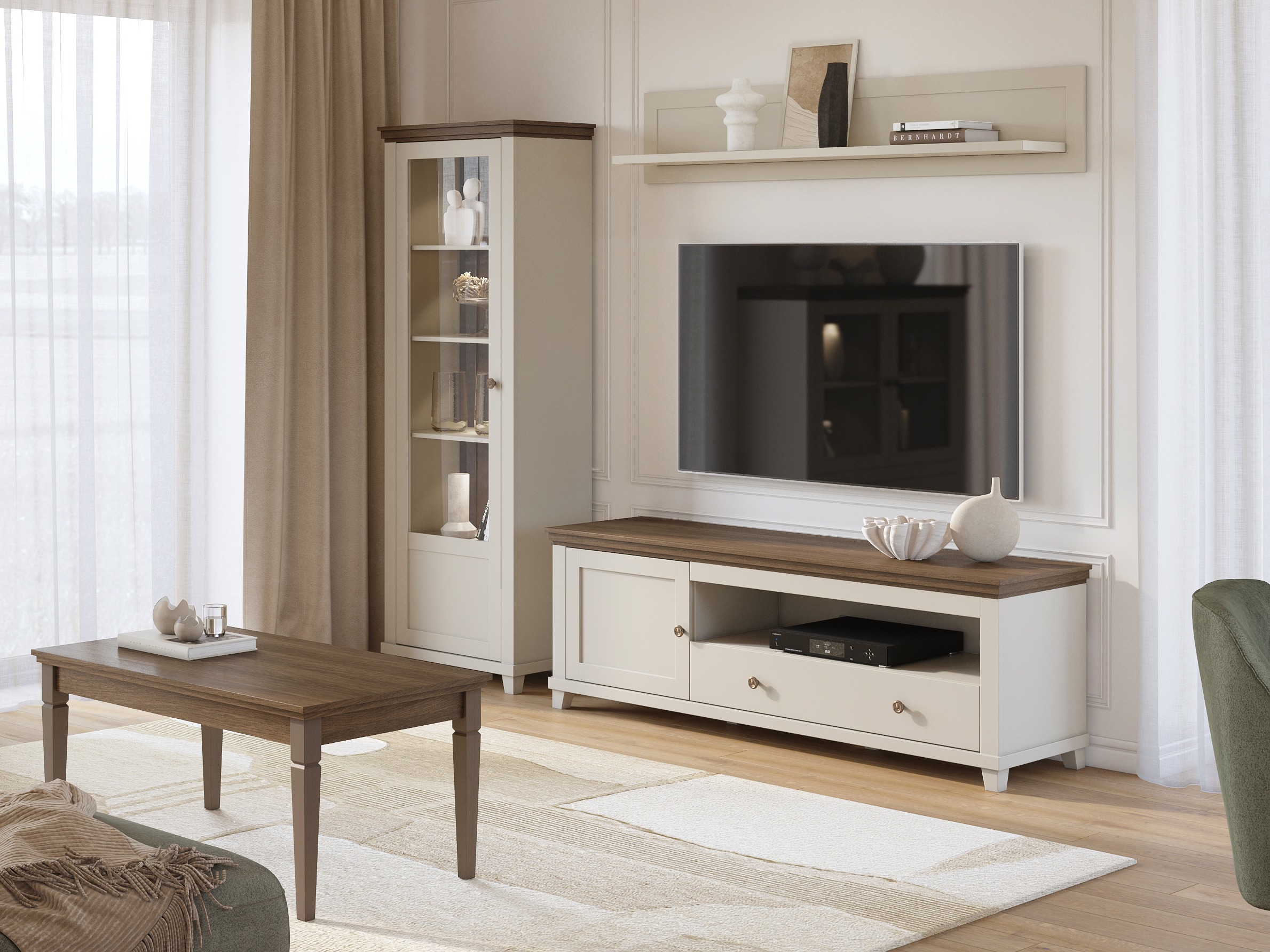 Polica Tolnue 101 (Svetlo bež + Hrast)