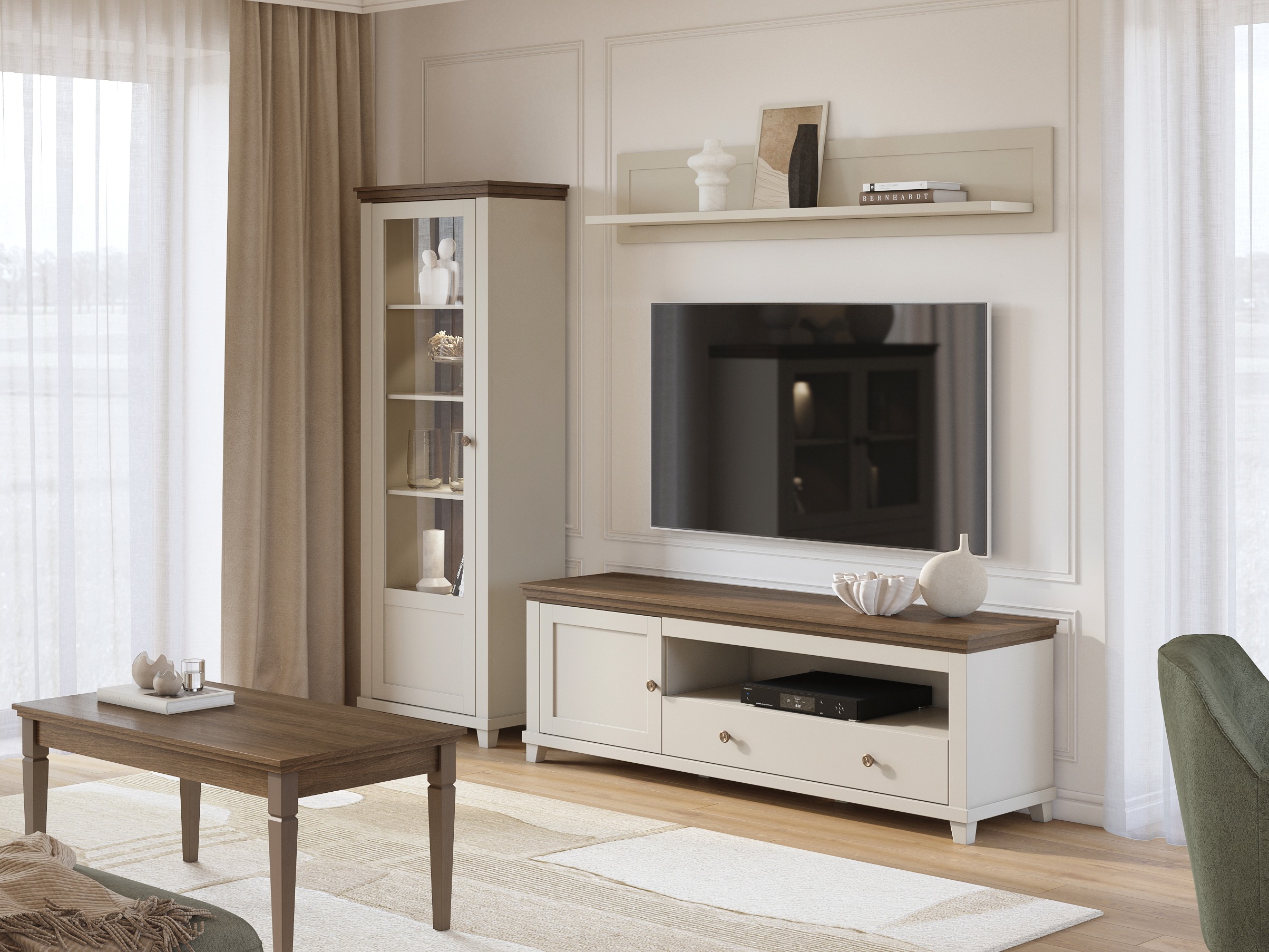 Polica Tolnue 101 (Svetlo bež + Hrast)