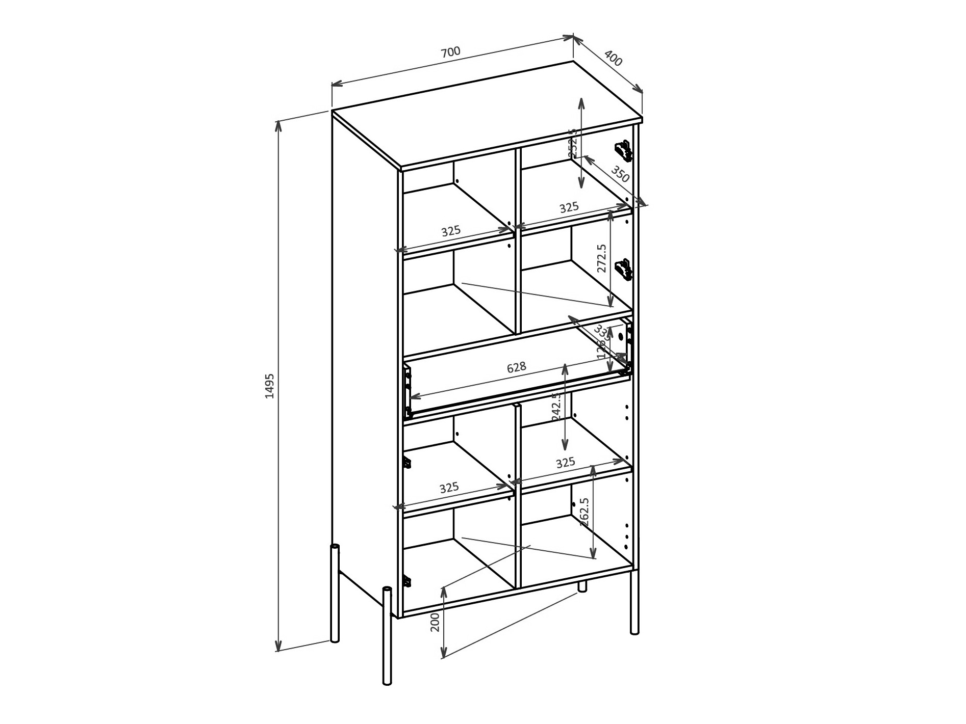 Polica Levtenu 120 (Hrast + Kašmir)