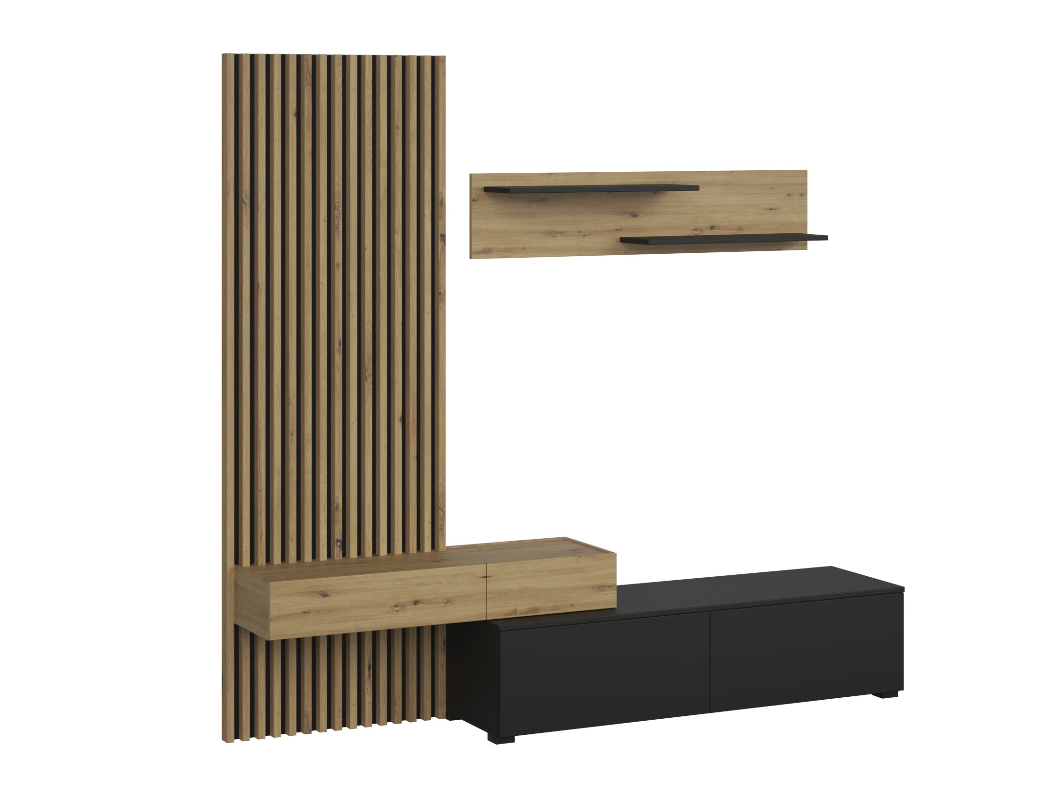 Set za dnevnu sobu Houston 2086 (Crno + Artisan hrast)