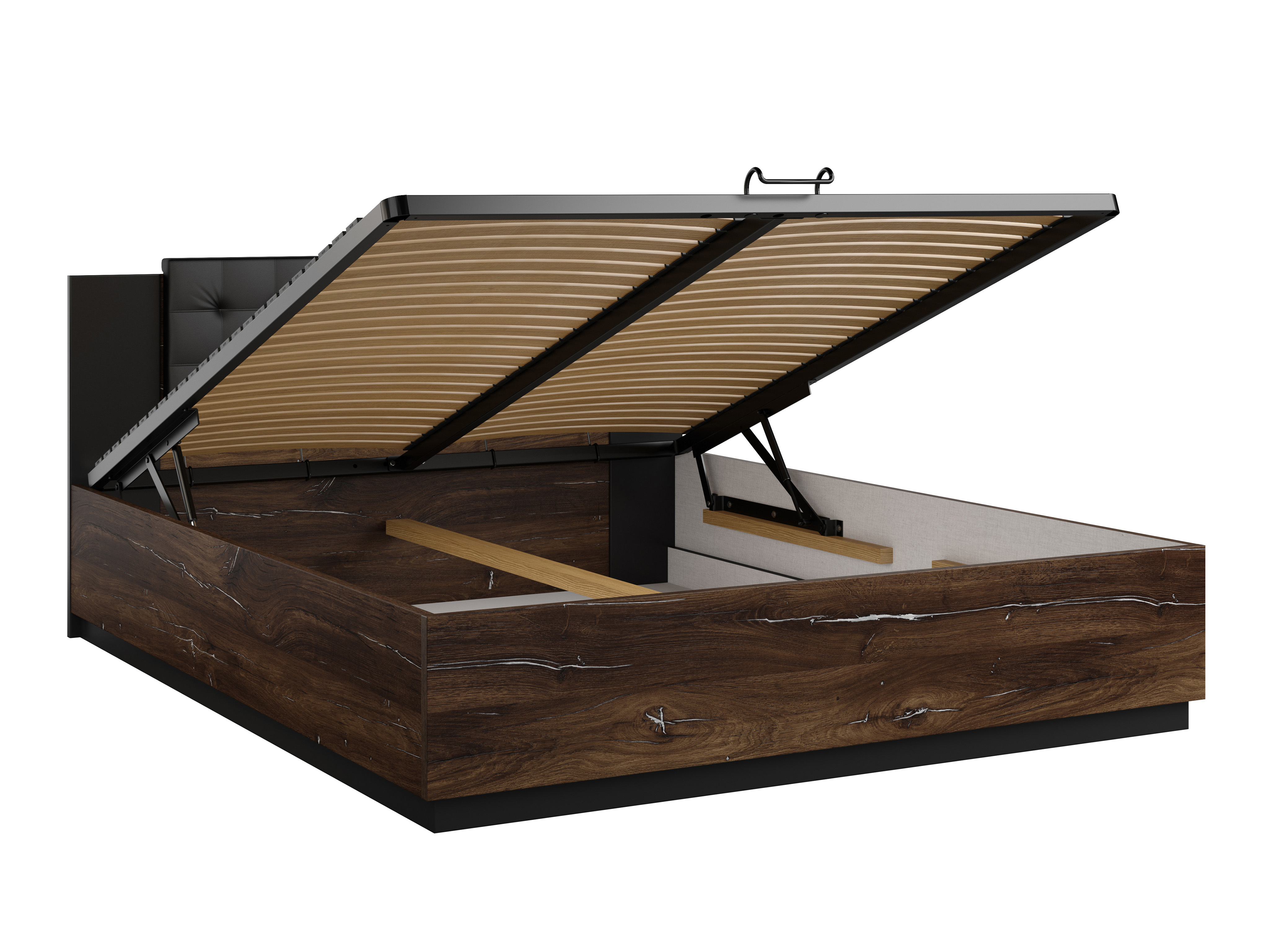 Krevet Felelie 104 (Tamni Flagstaf hrast + Srebrna)