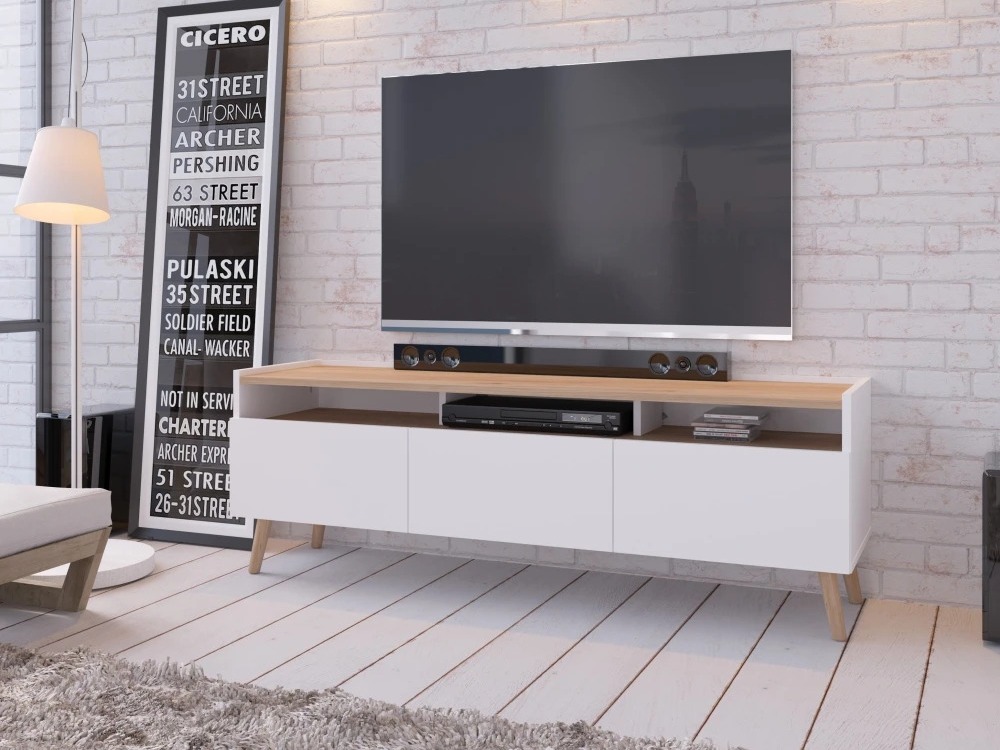 TV komoda Monmelo 100 (Belo)