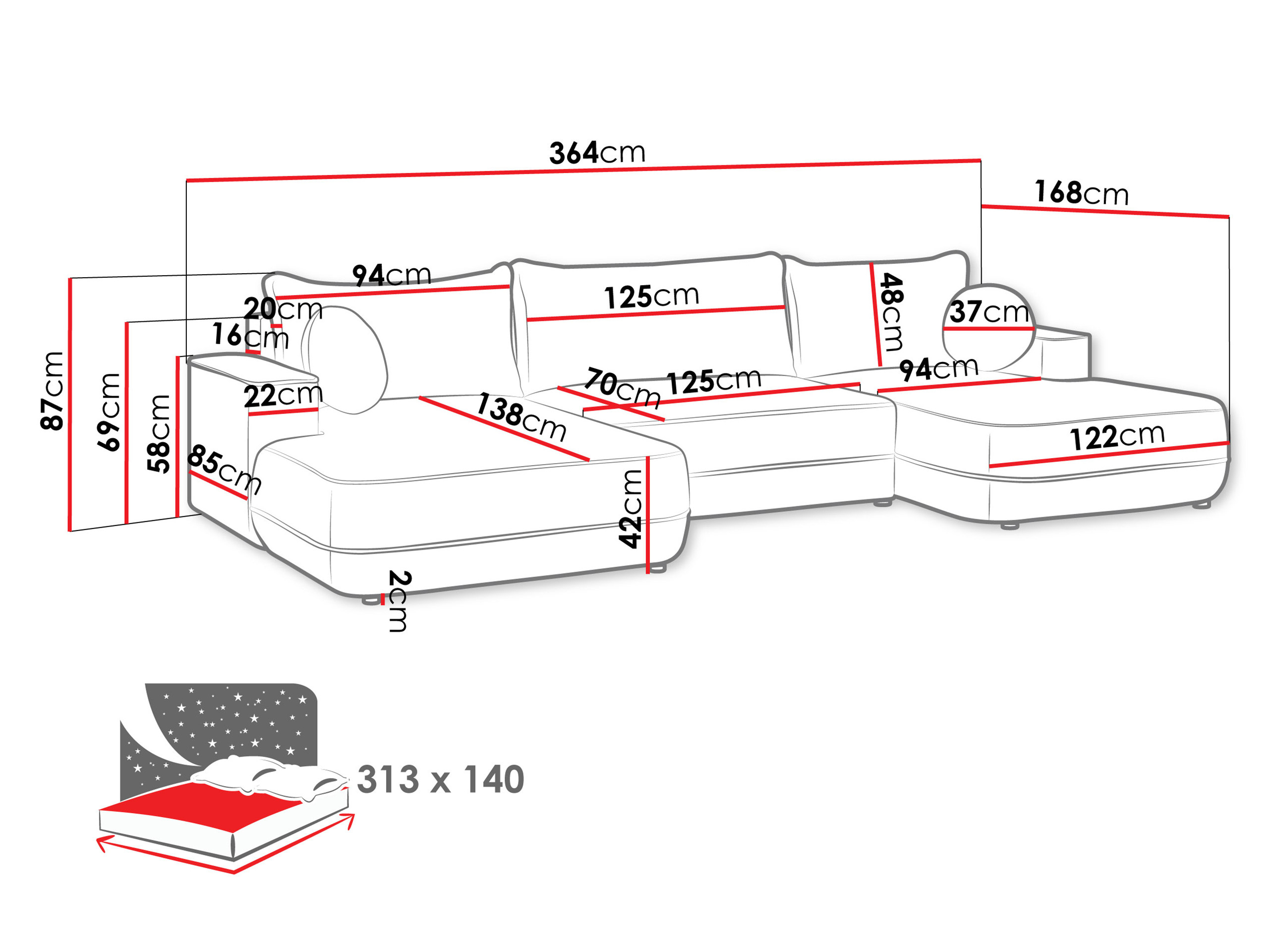 Ugaona garnitura Magal (Velo 621)