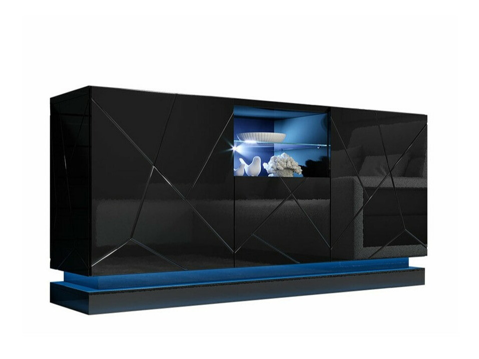 Ormarić Charlotte 186 (Crno + Sjajno crna)