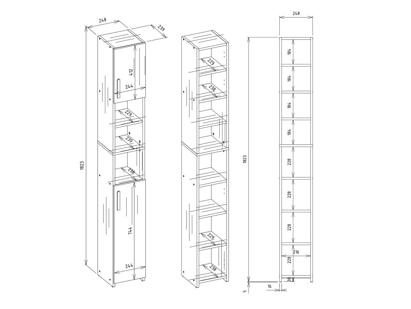 Ormarić za kupatilo Mandeville 345