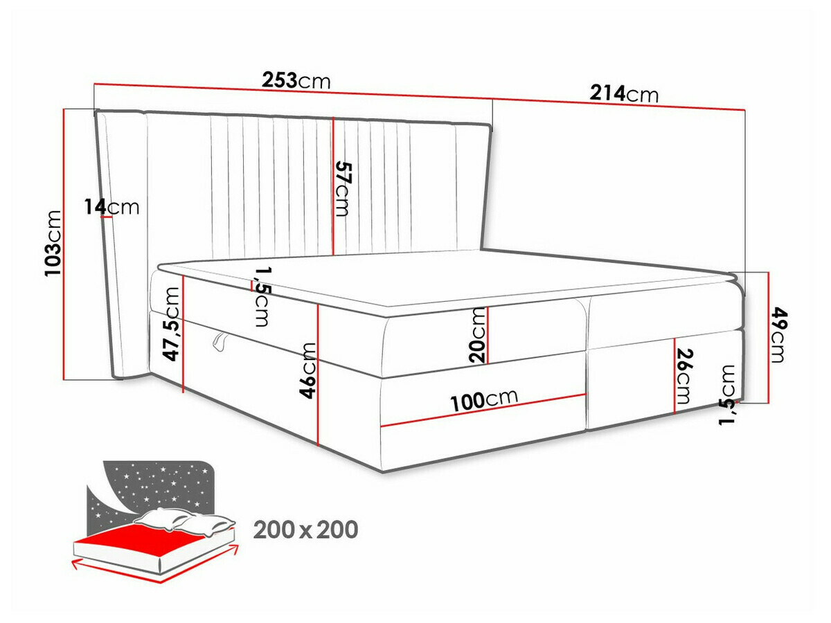 Boxspring krevet Fenestra (Magic Velvet 2258)