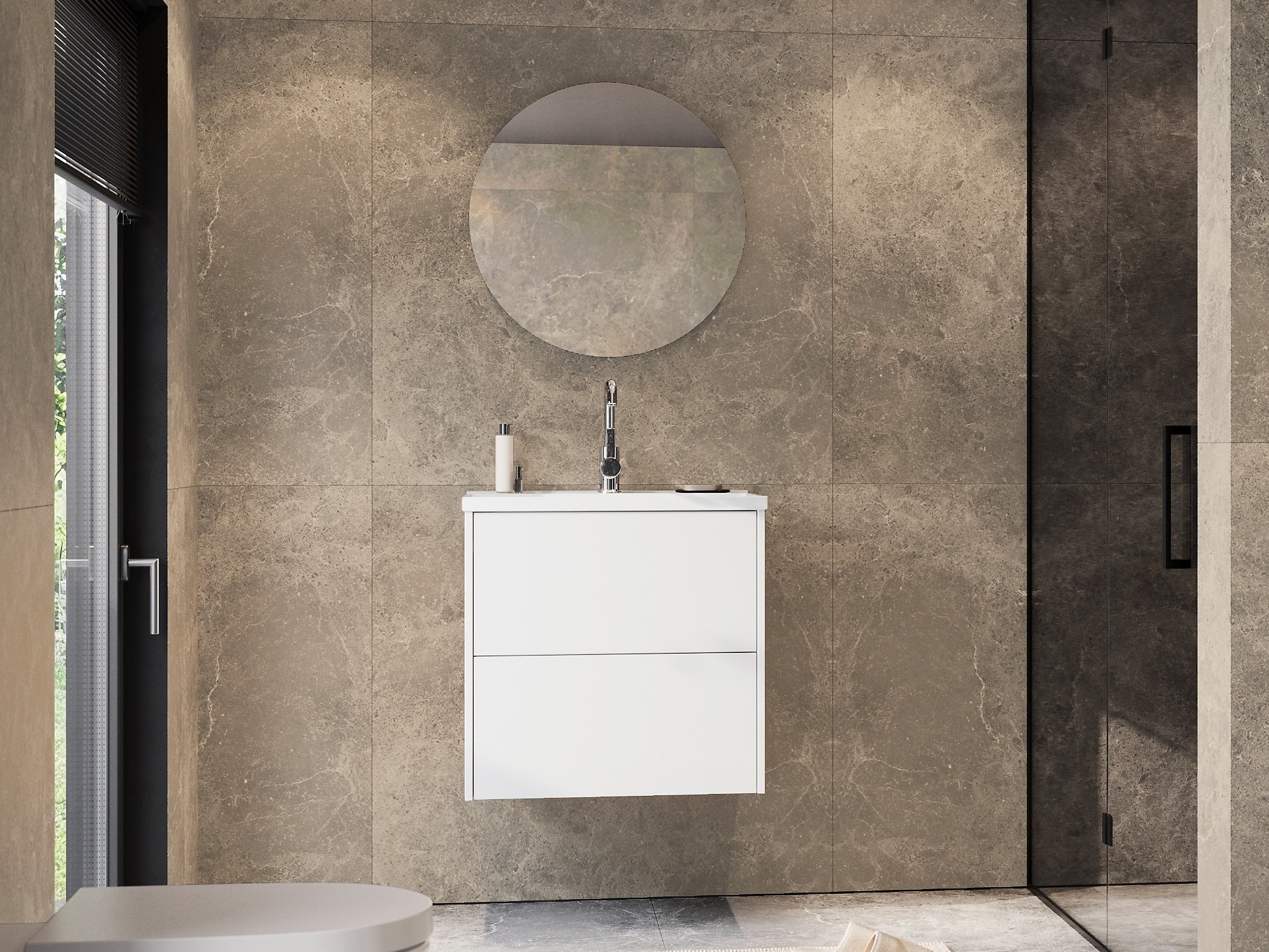 Viseći kupatilski element za lavabo Sacramento 522 (Belo)