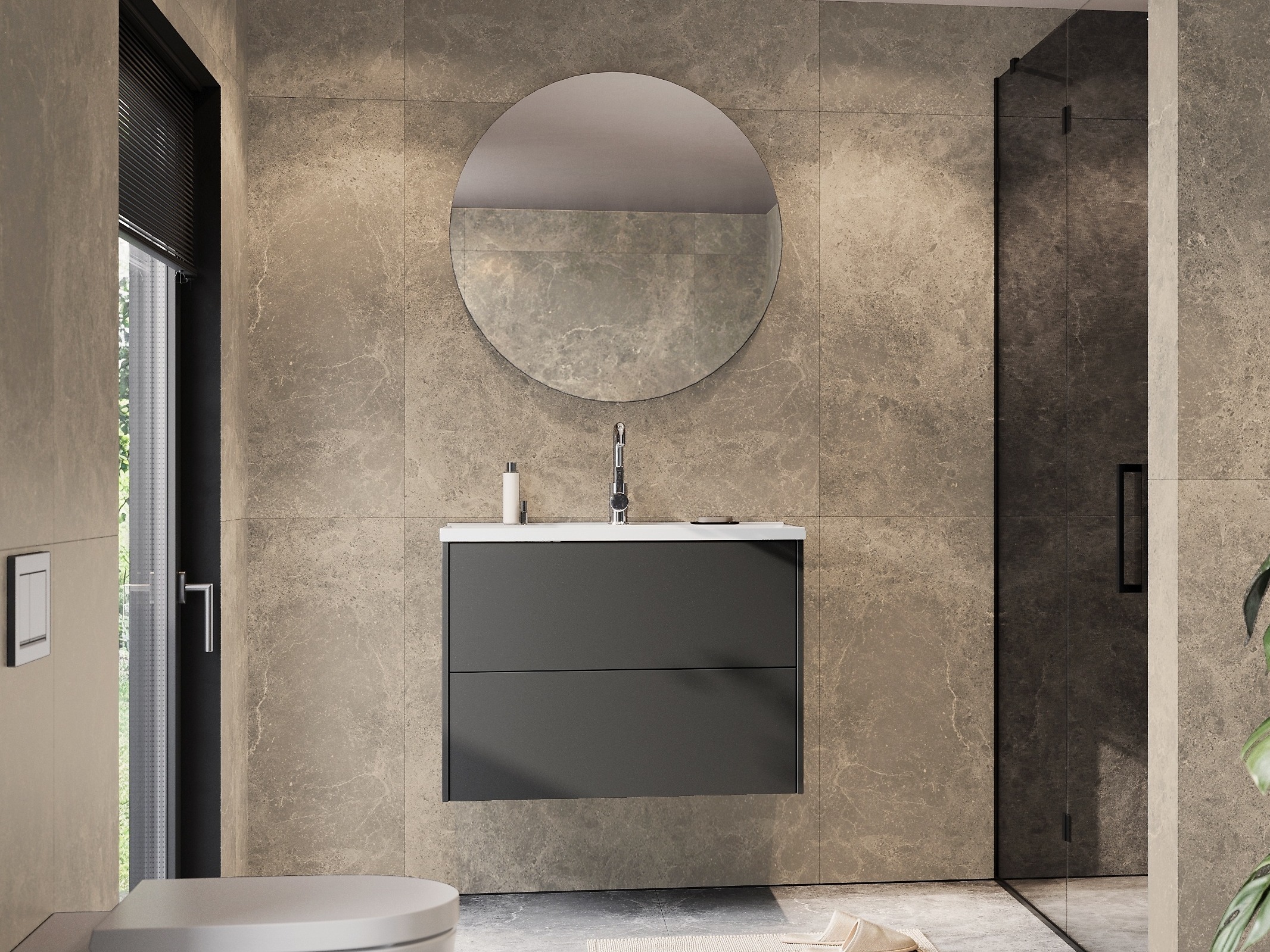 Viseći kupatilski element za lavabo Sacramento 523 (Graphite)