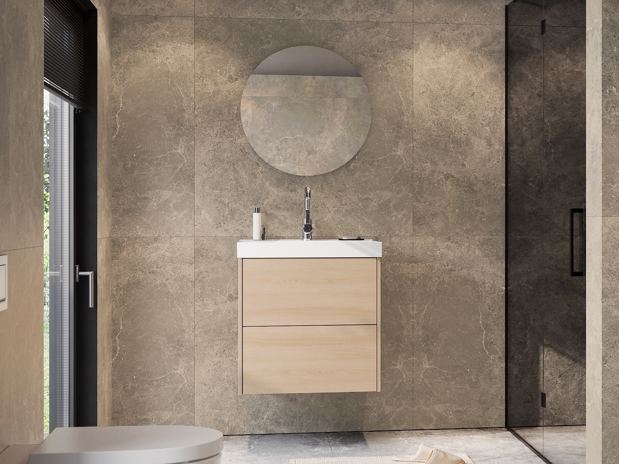 Viseći kupatilski element za lavabo Sacramento 524 (Hrast)