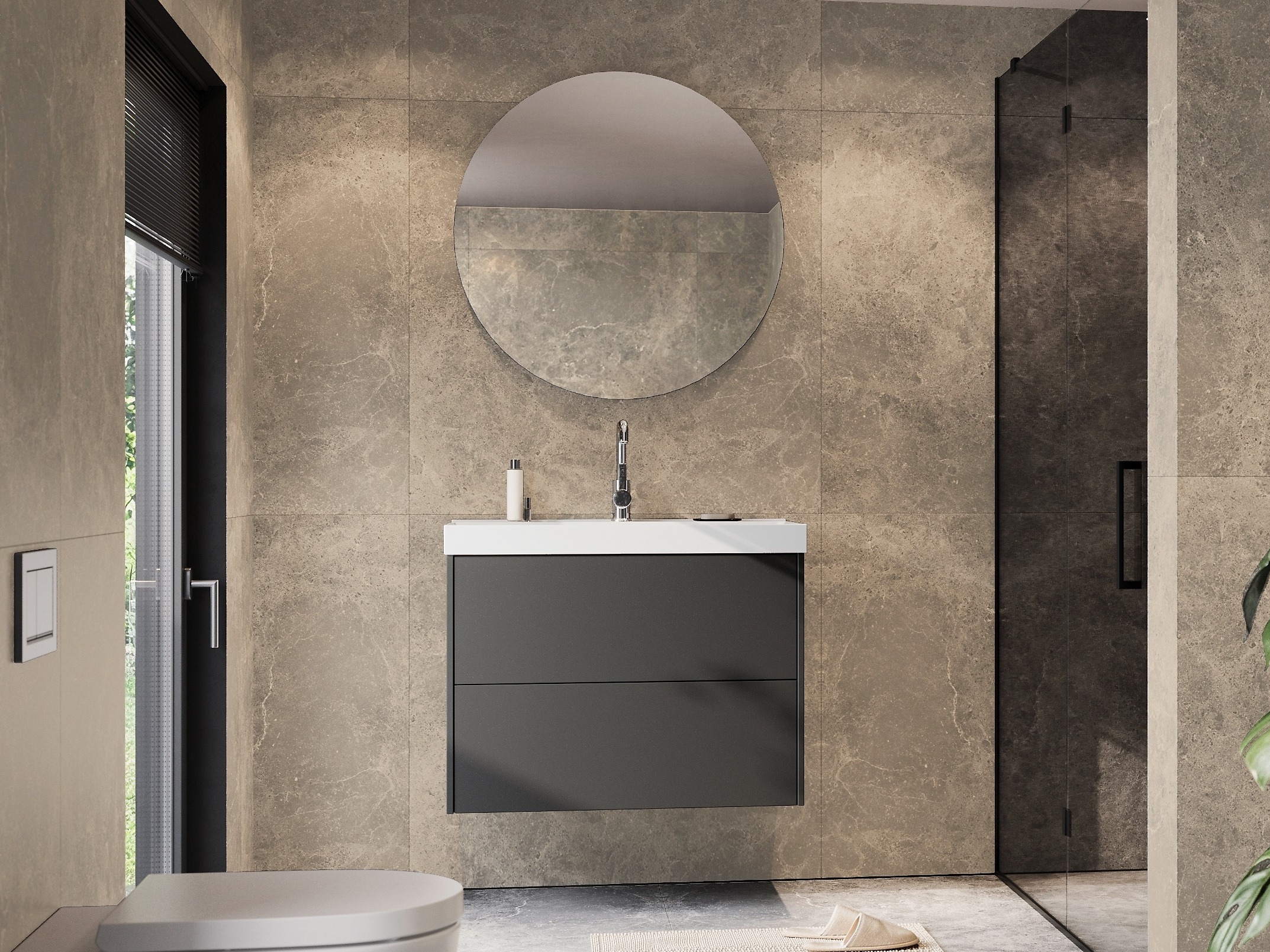 Viseći kupatilski element za lavabo Sacramento 525 (Graphite)