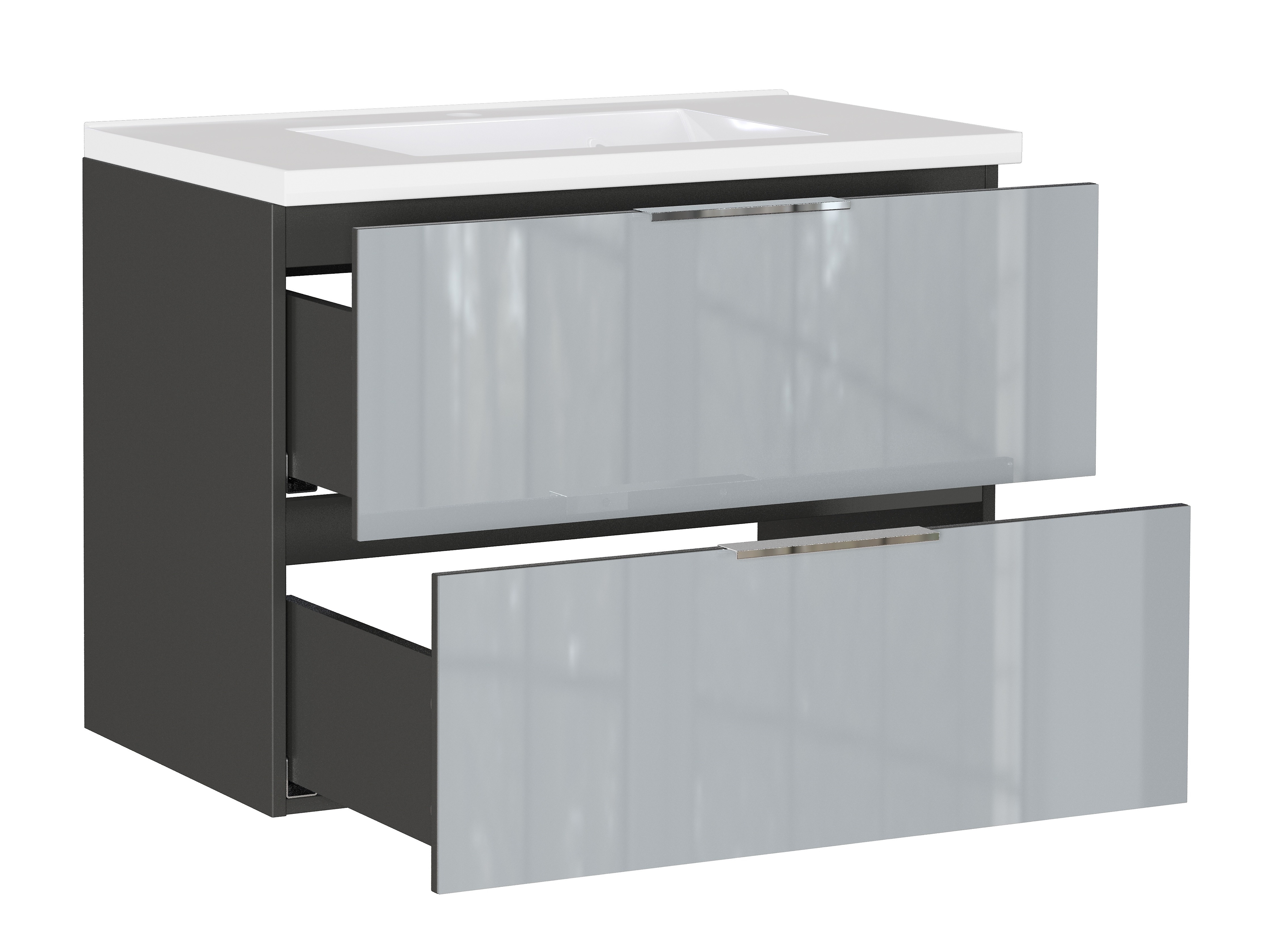 Viseći kupatilski element za lavabo Sacramento 526 (Glossy gray)