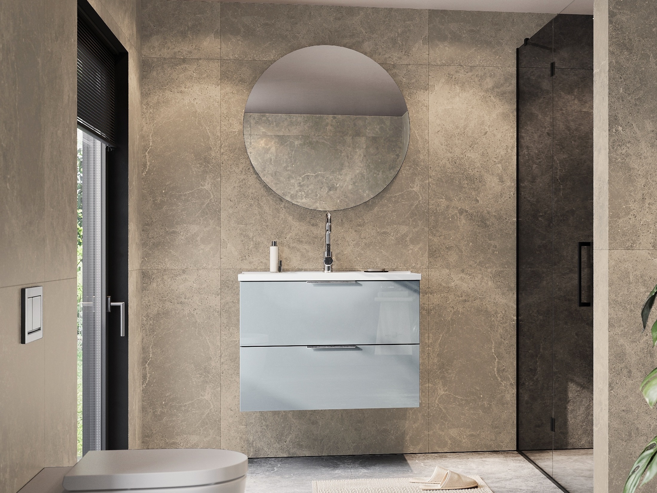 Viseći kupatilski element za lavabo Sacramento 526 (Glossy gray)
