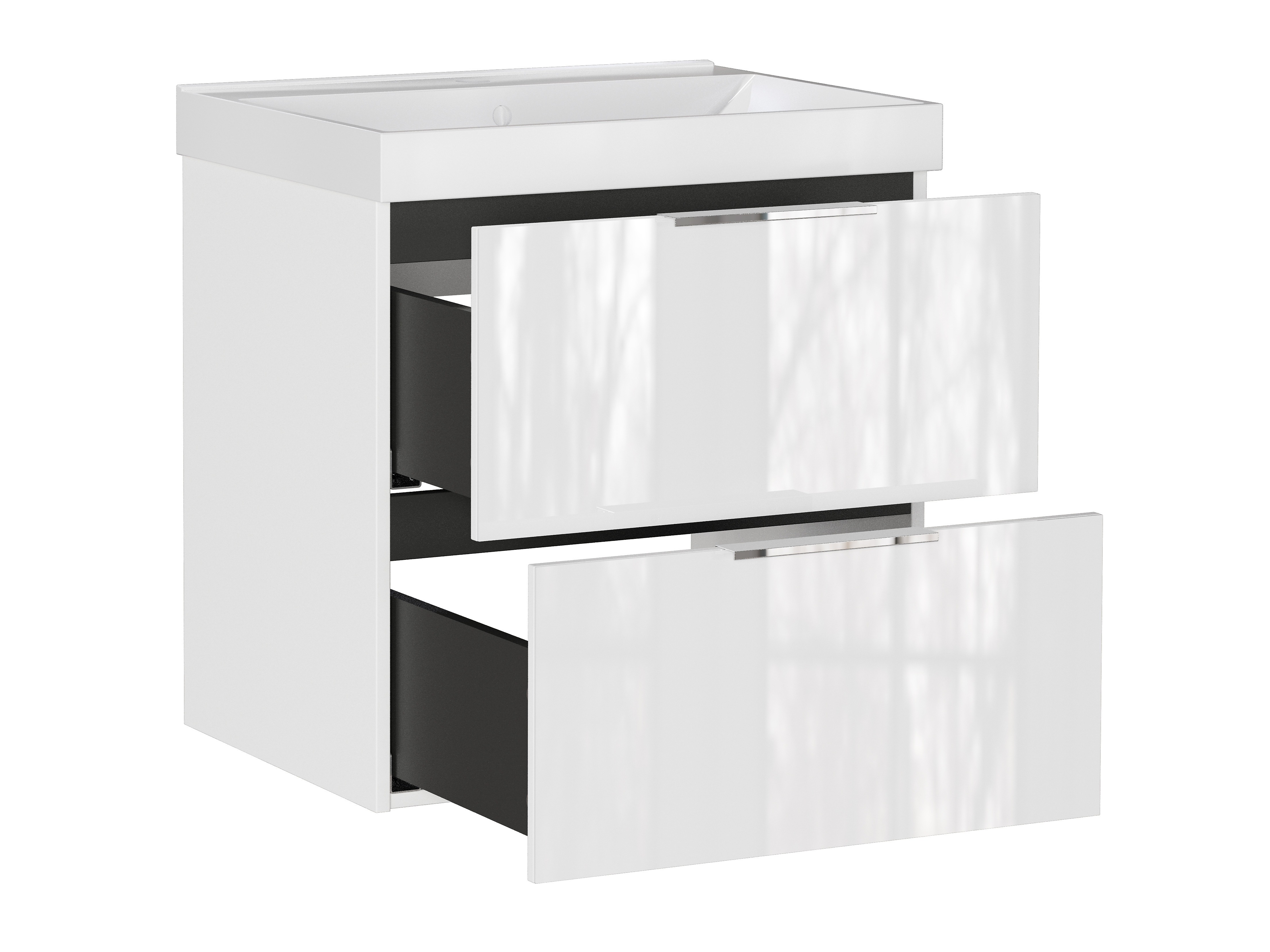 Viseći kupatilski element za lavabo Sacramento 527 (Sjajno belo)