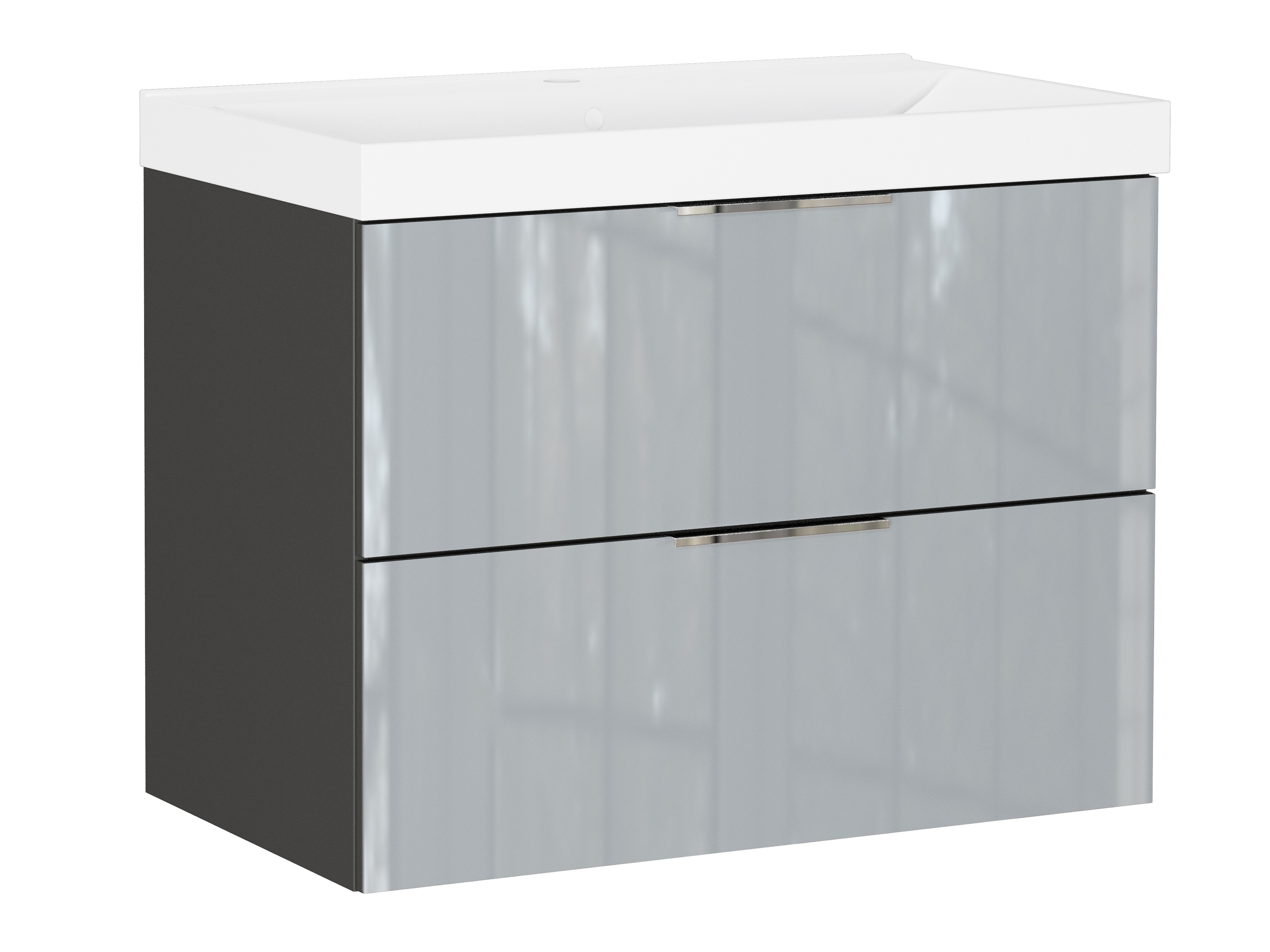 Viseći kupatilski element za lavabo Sacramento 528 (Glossy gray)