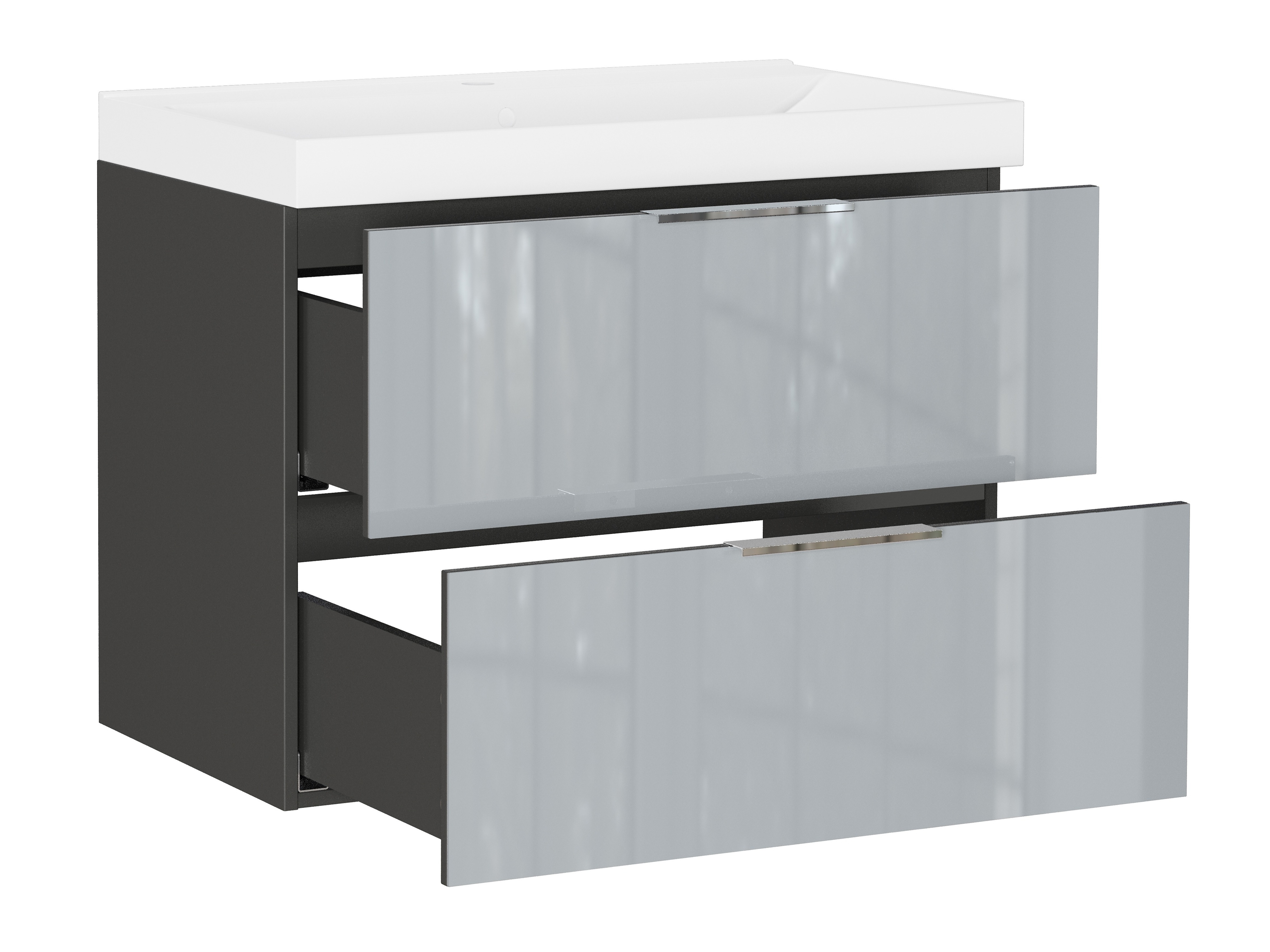 Viseći kupatilski element za lavabo Sacramento 528 (Glossy gray)