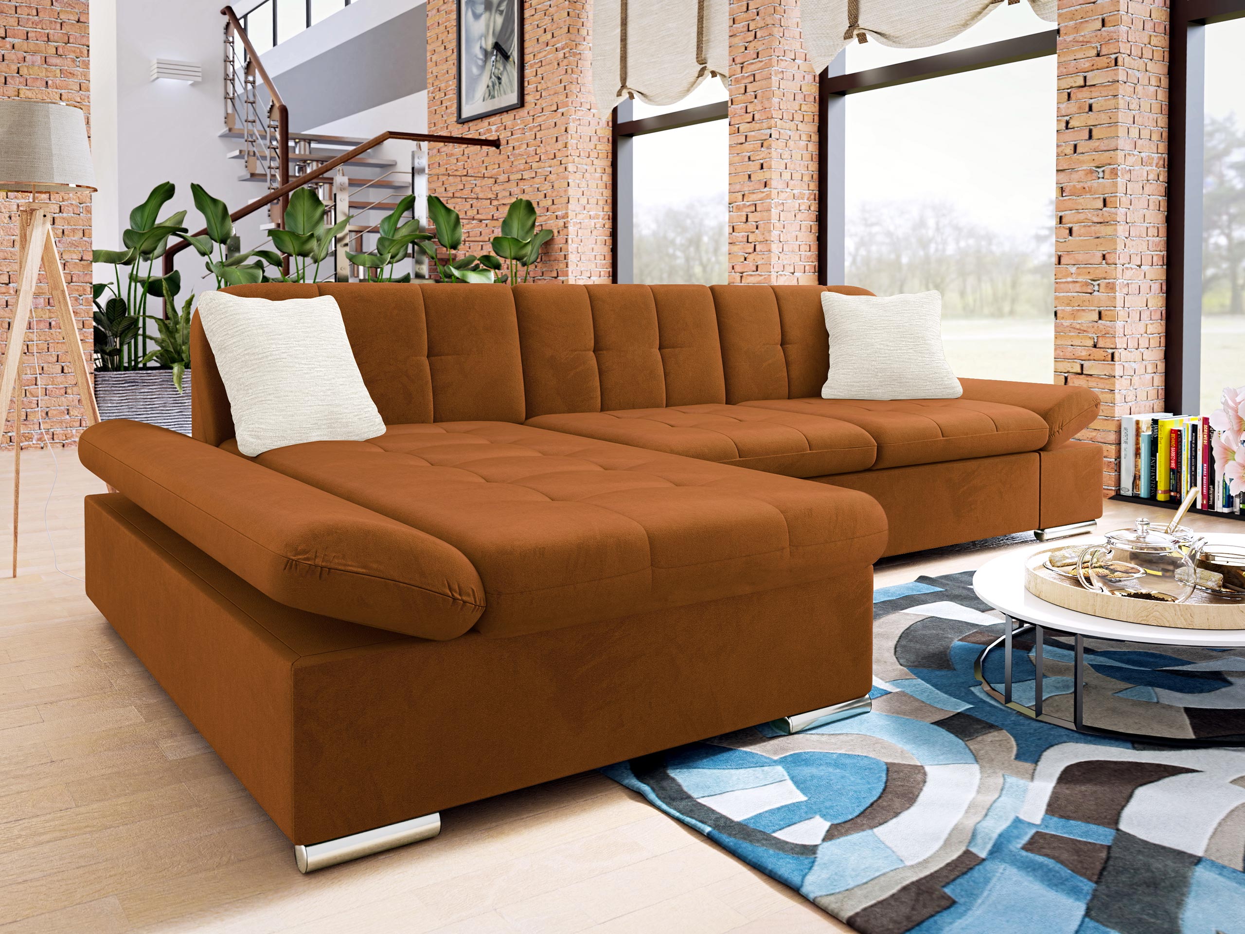 Ugaona garnitura Comfivo Serenitas (Piano 21 + Mokka 03)