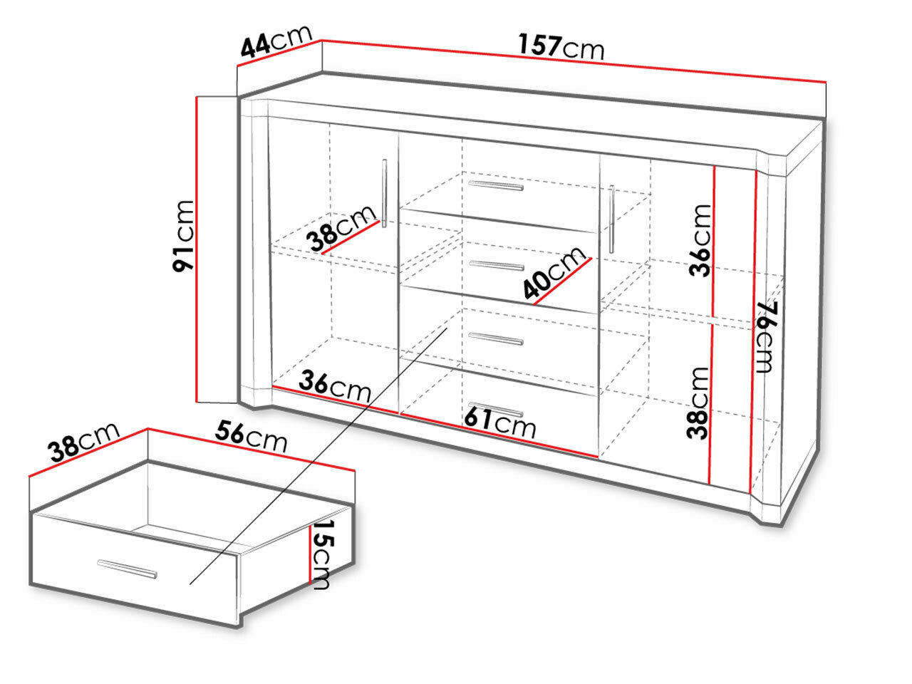 Komoda Lorelie 100 (Trufel hrast)