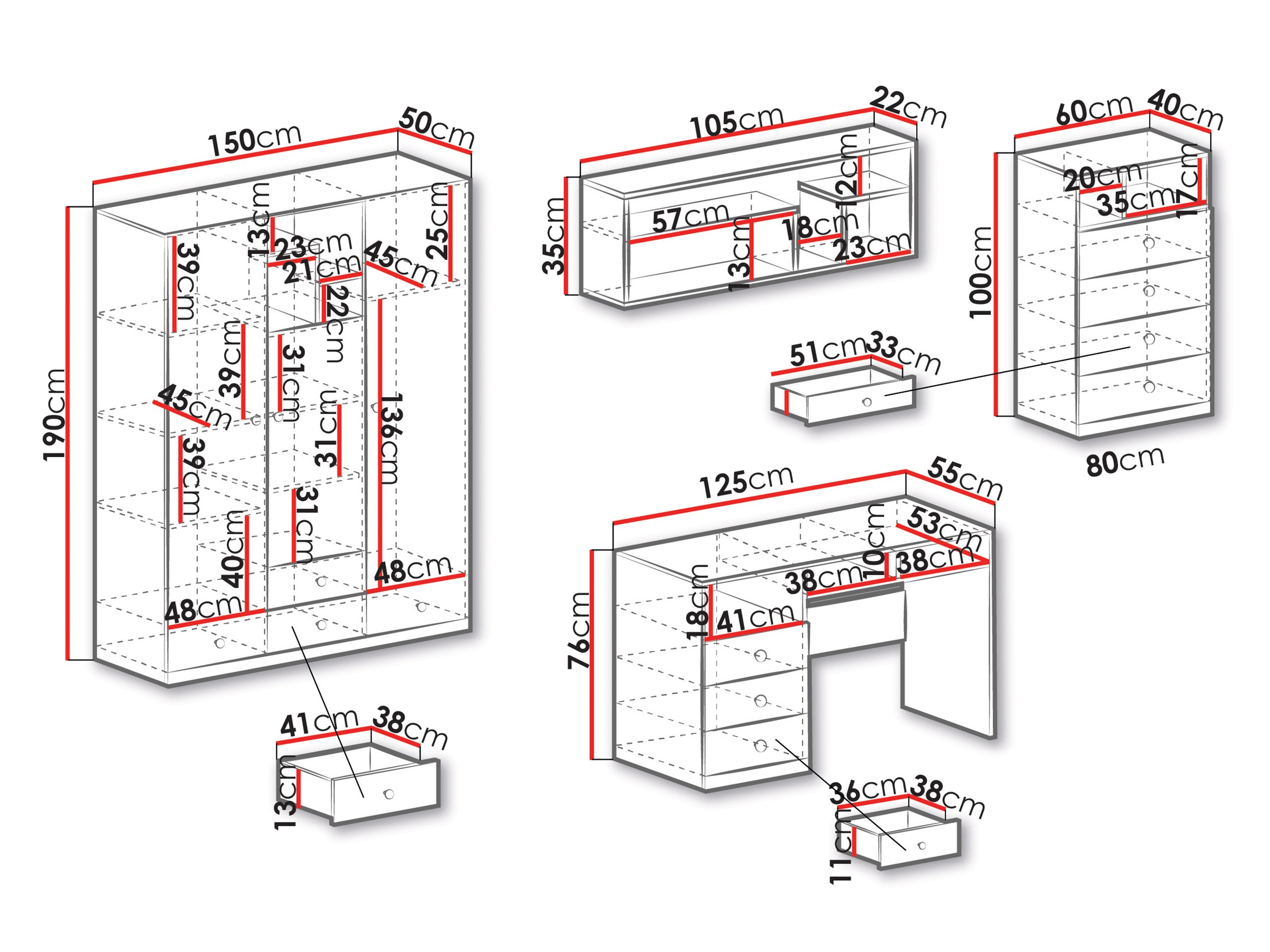 Set nameštaja Tesmonu 115