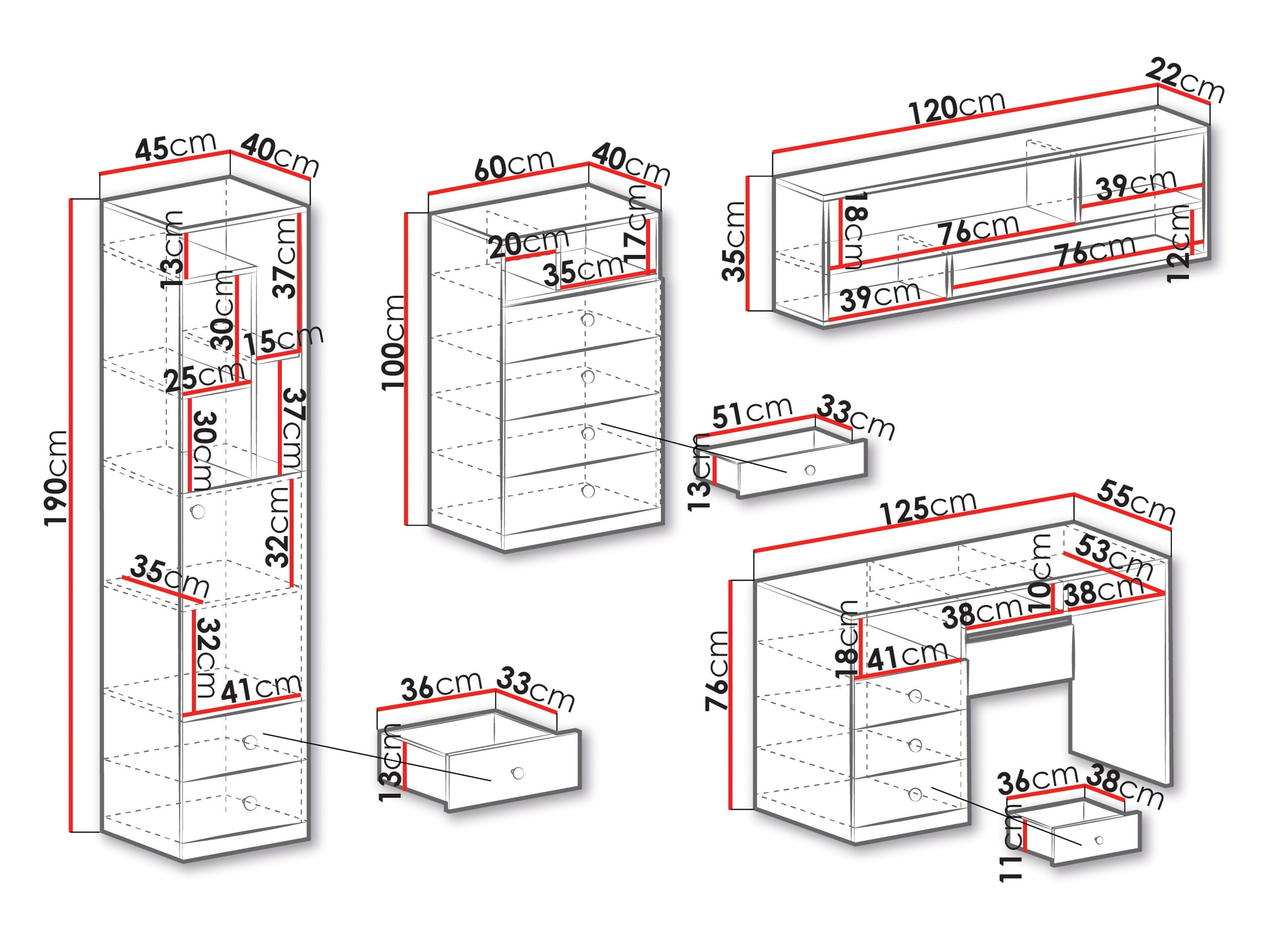 Set nameštaja Tesmonu 116