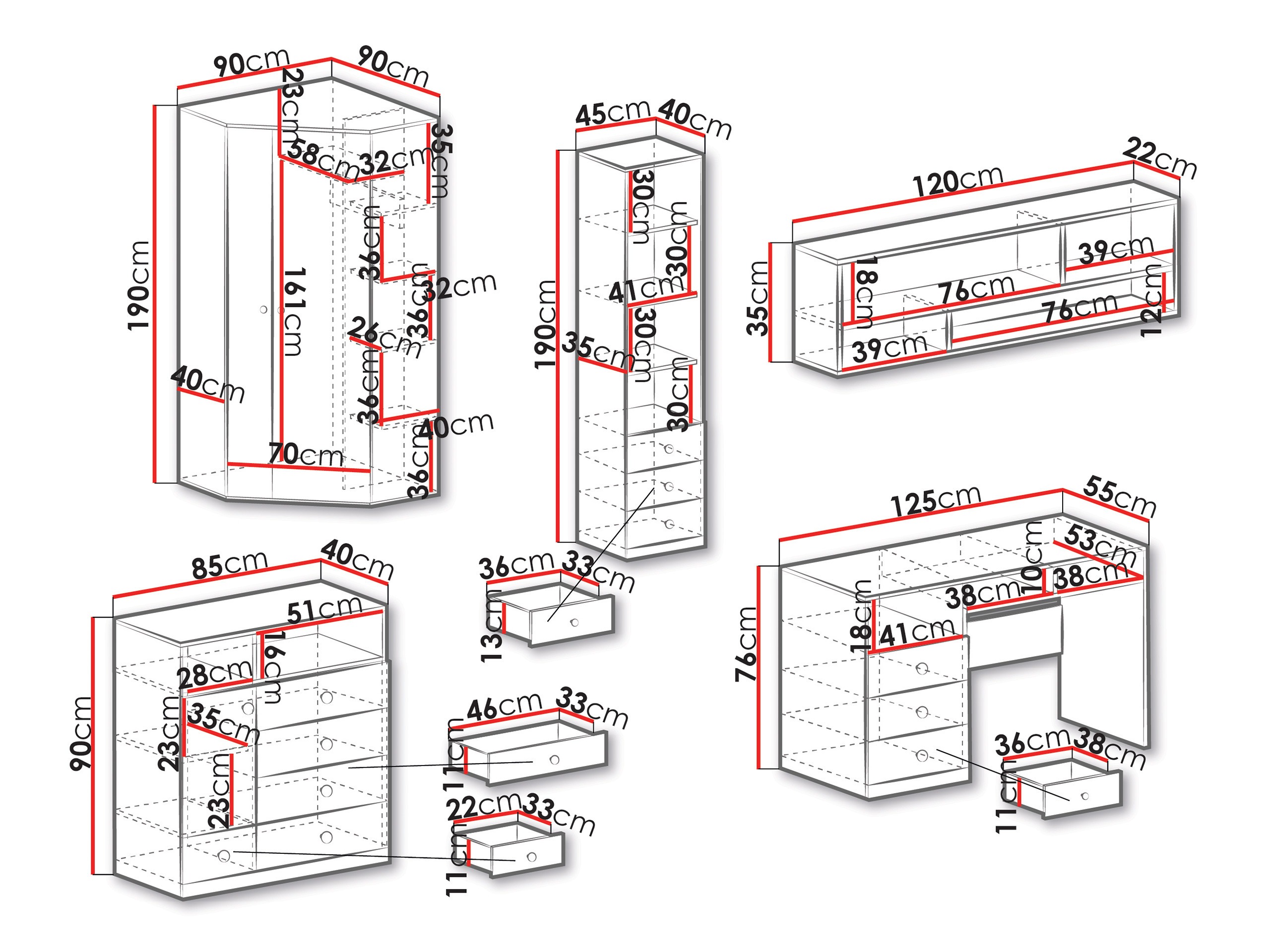 Set nameštaja Tesmonu 117