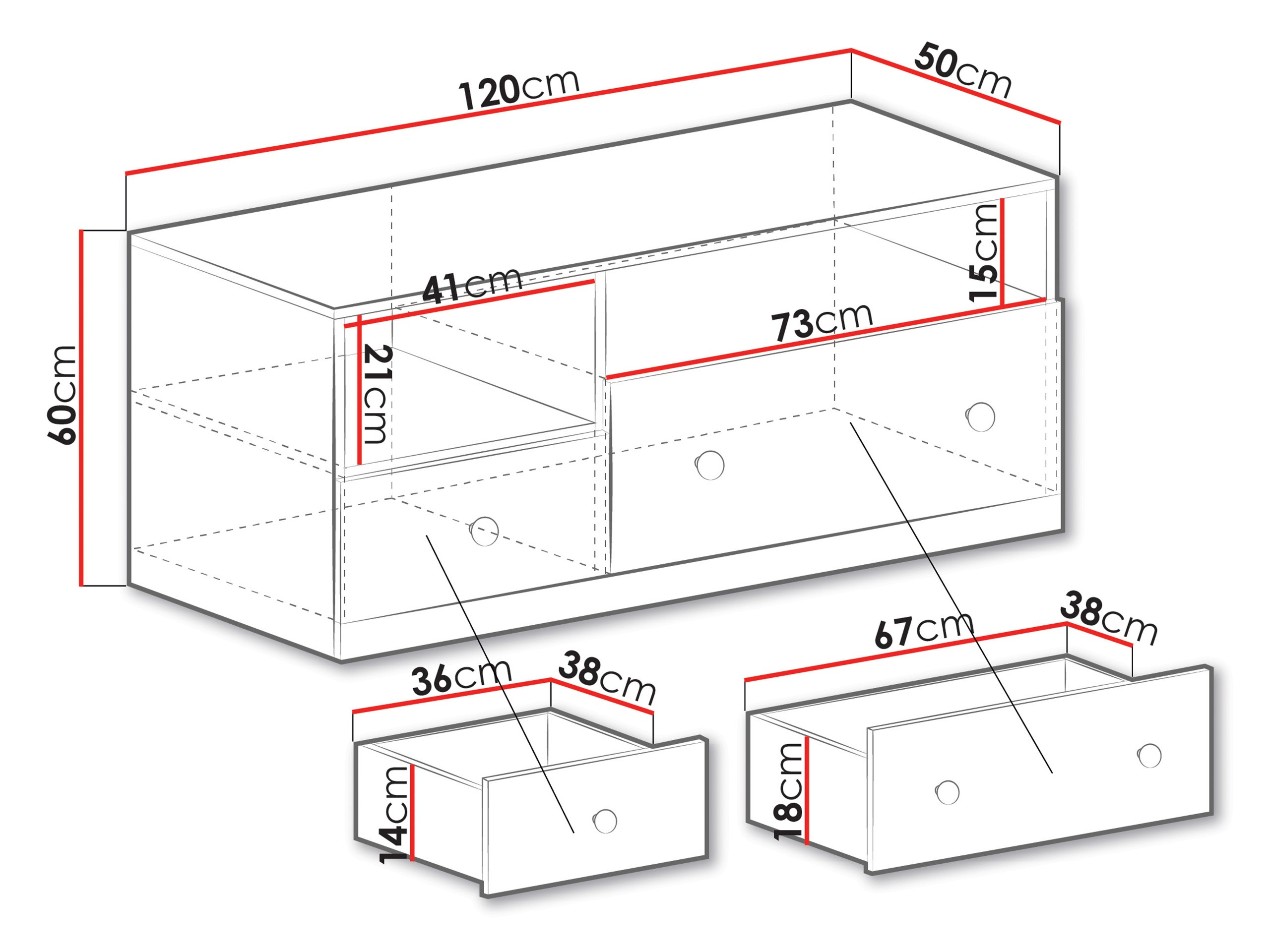 TV komoda Tesmonu 110