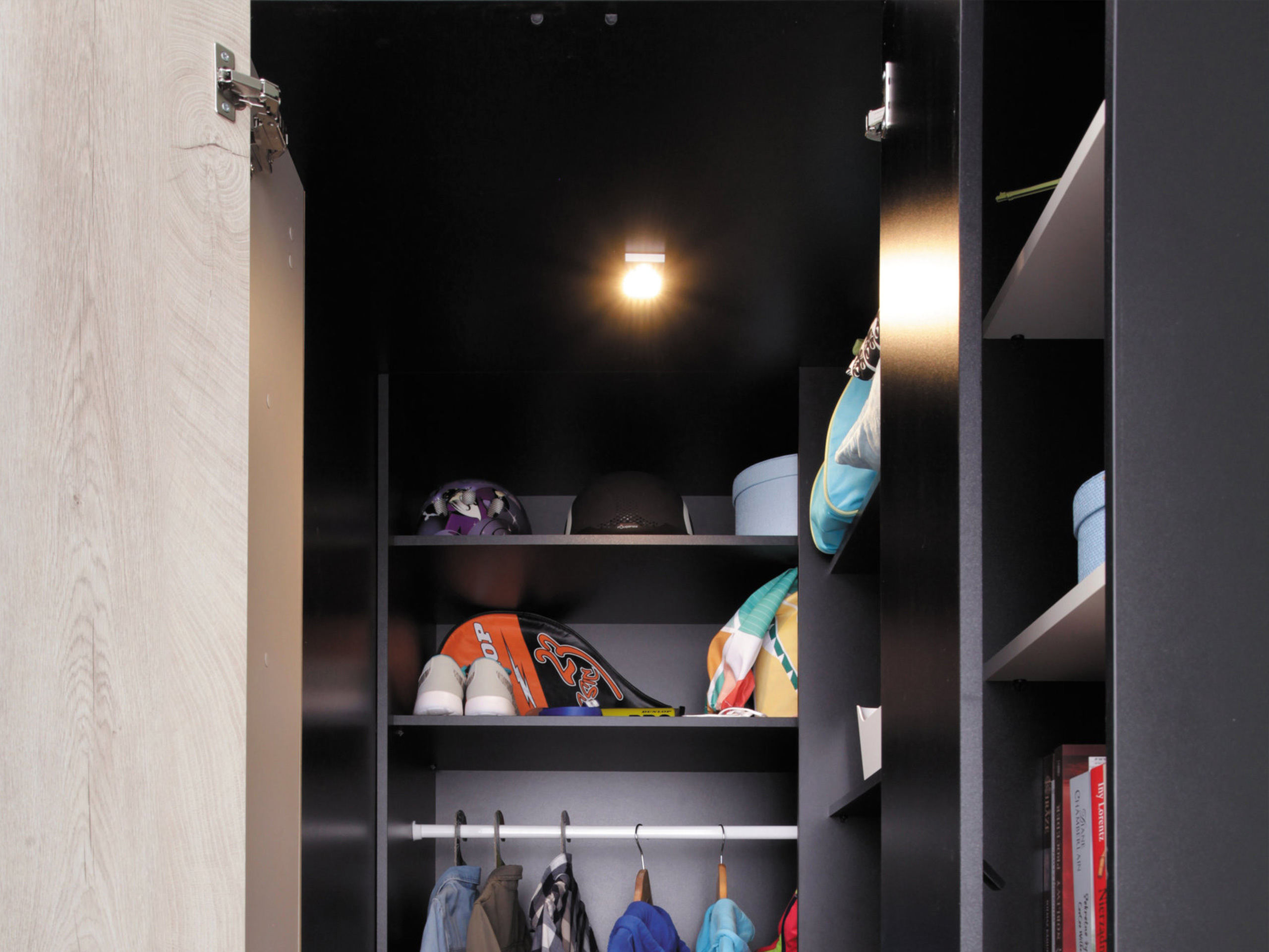 Ugaoni ormar Camteso 113 (Belo + Hrast + Tirkizna)