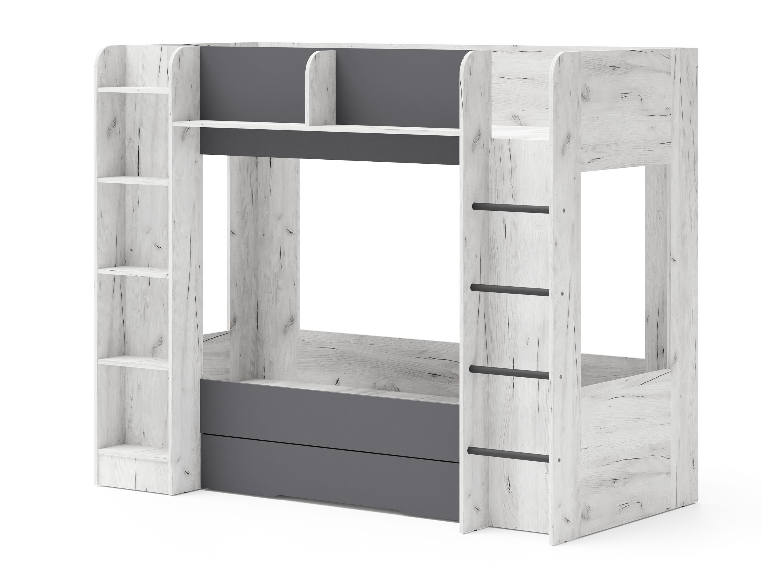 Krevet na sprat Elitenu 102 (Craft vhite + Graphite)