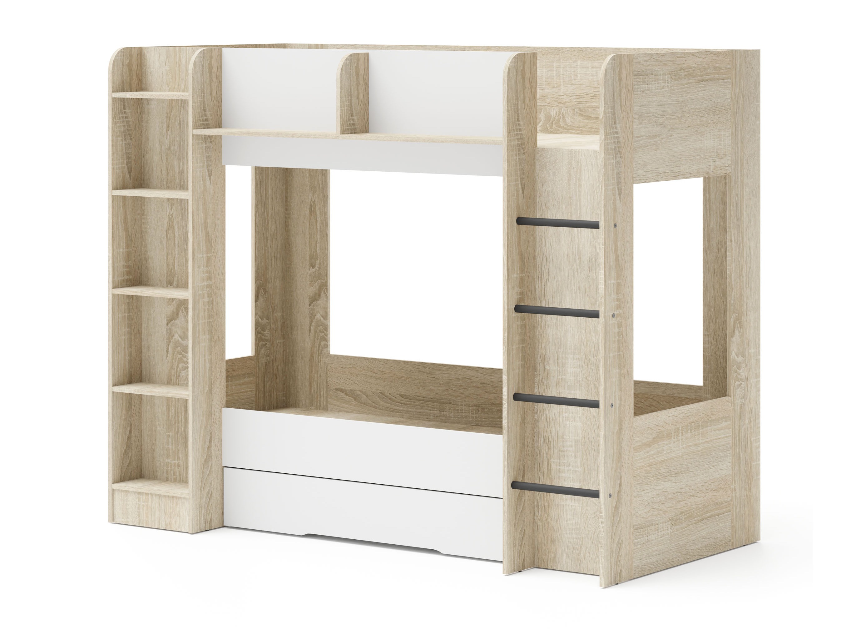 Krevet na sprat Elitenu 102 (Sonoma hrast + Belo)