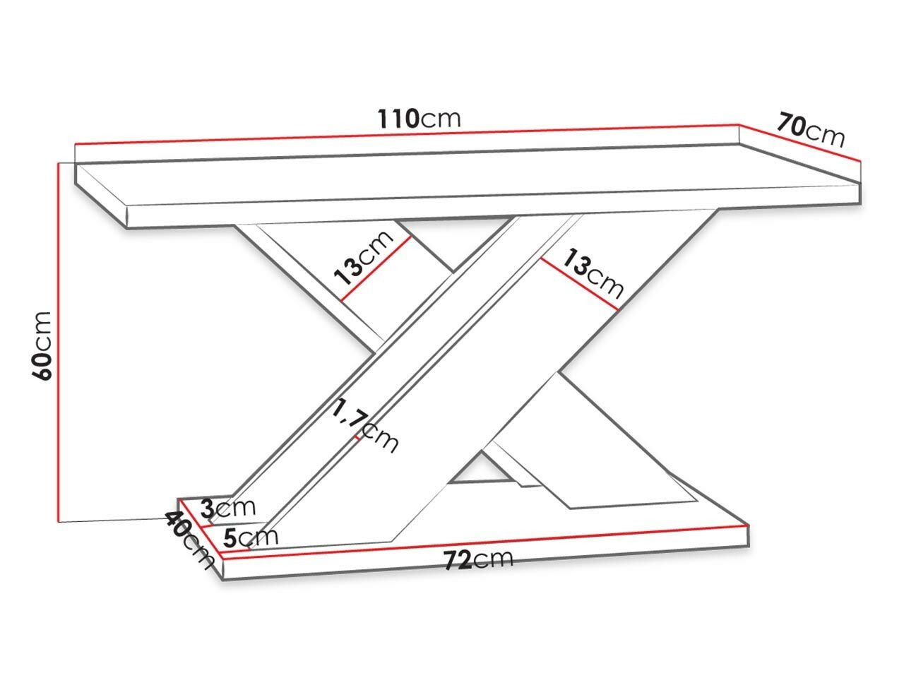 Stočić za kafu Goodyear 116 (Sjajno crna + Beton)
