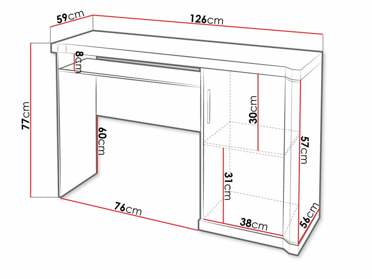 Kancelarijski sto Lorelie 112 (Trufel hrast)