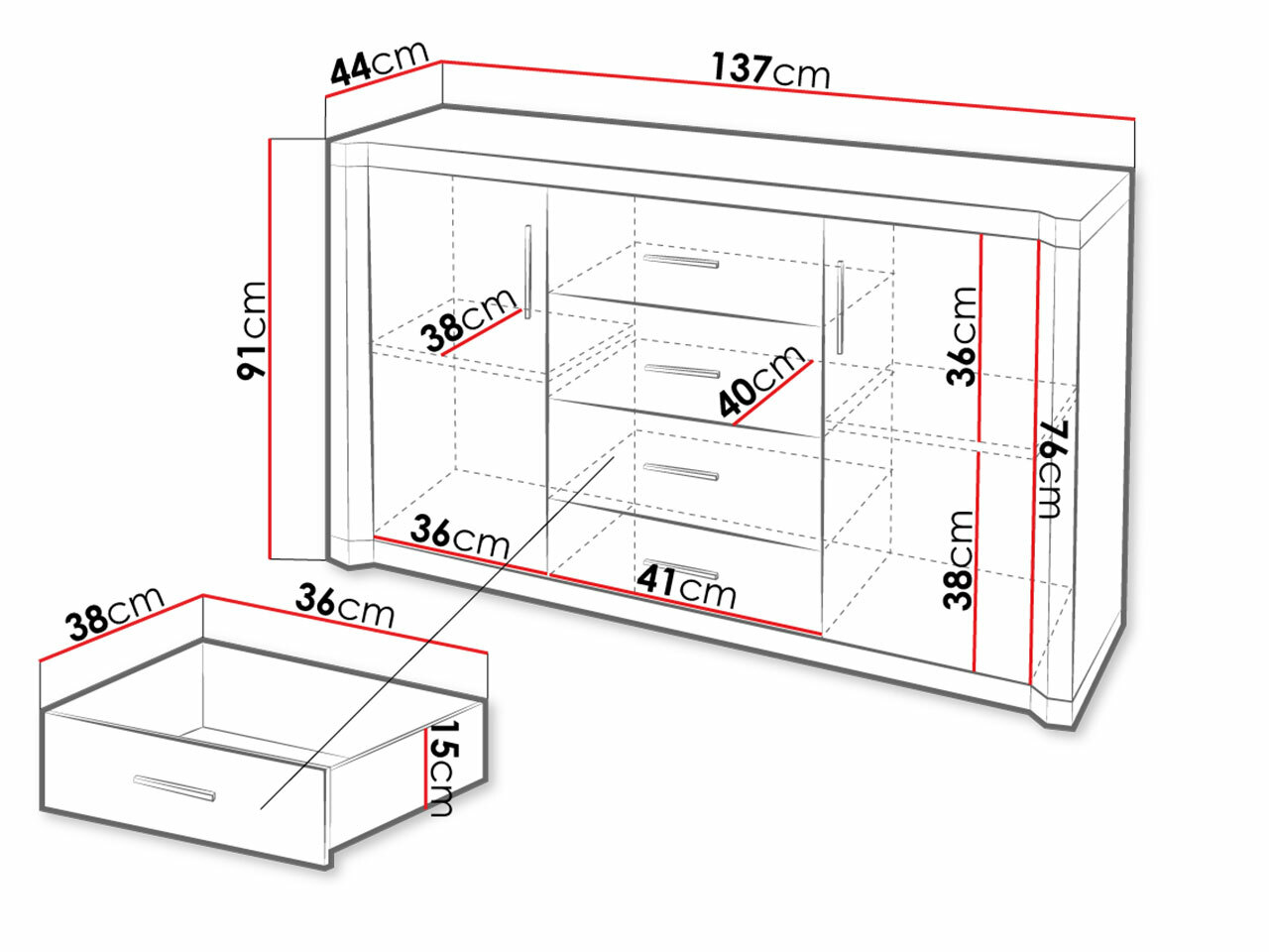Komoda Lorelie 104 (Trufel hrast)