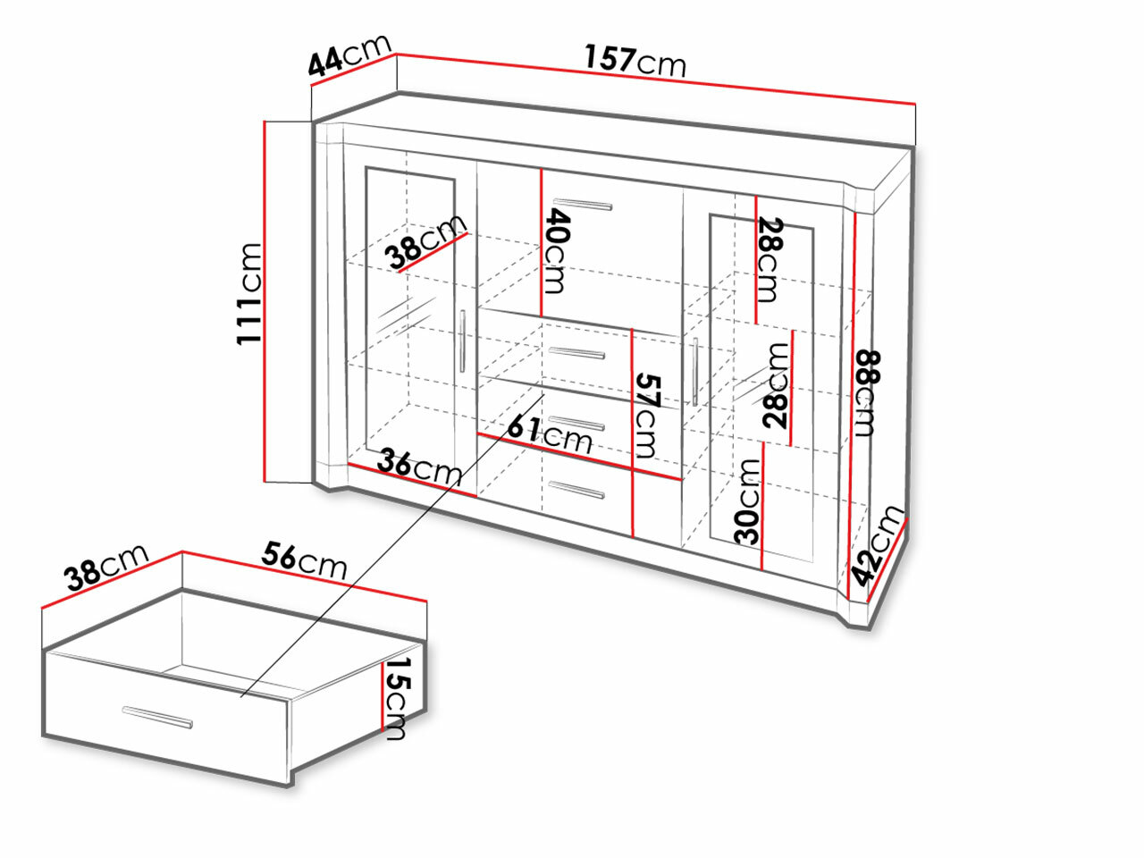 Komoda Lorelie 106 (Trufel hrast)