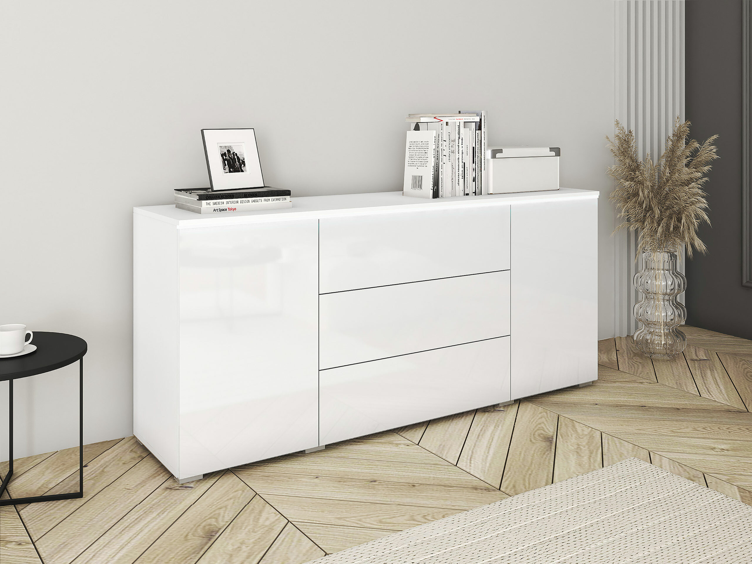 Komoda Mirfivo 102 (Belo + Sjajno belo)