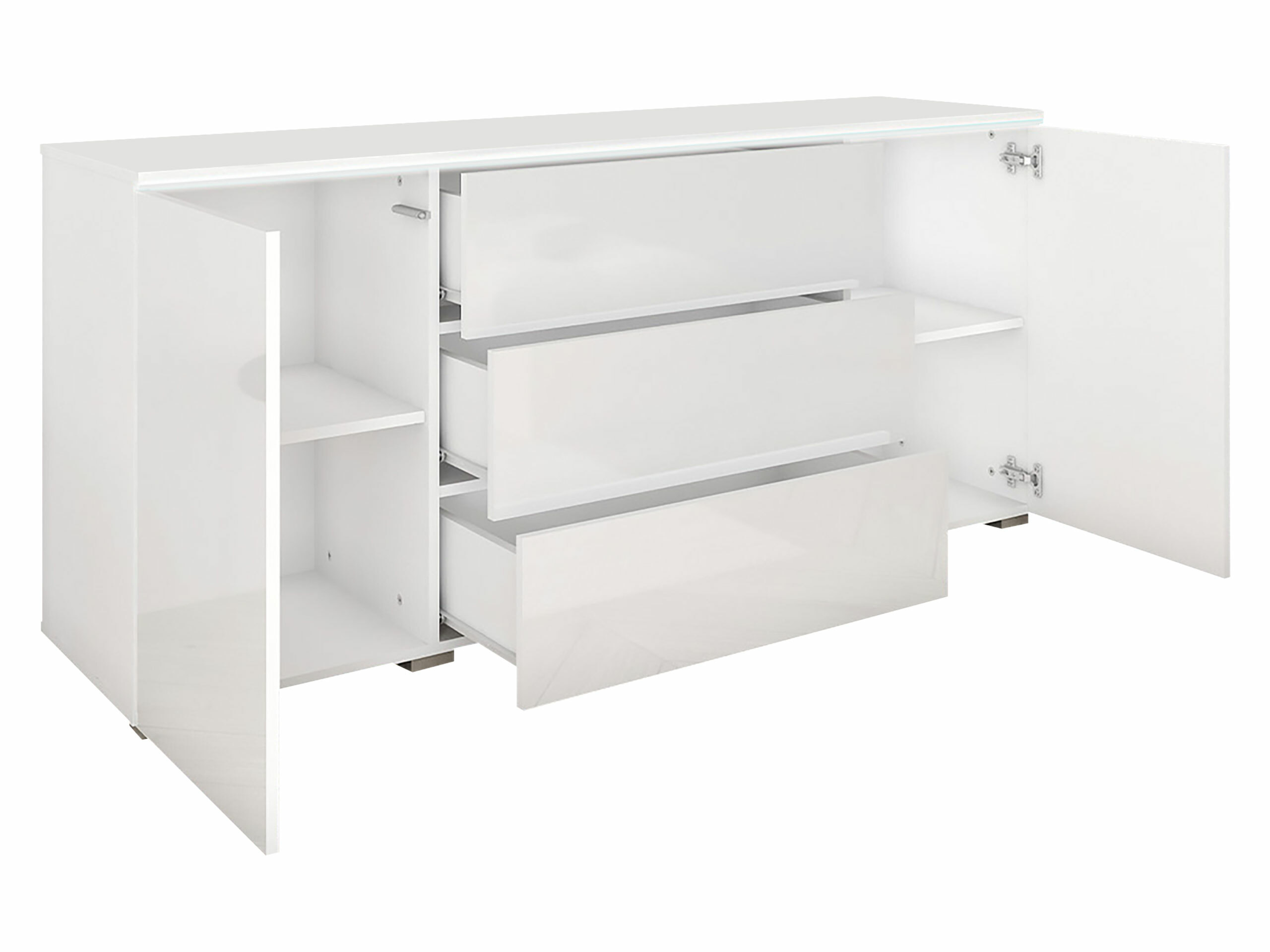 Komoda Sarasota 142 (Boja betona + Sjajno belo)