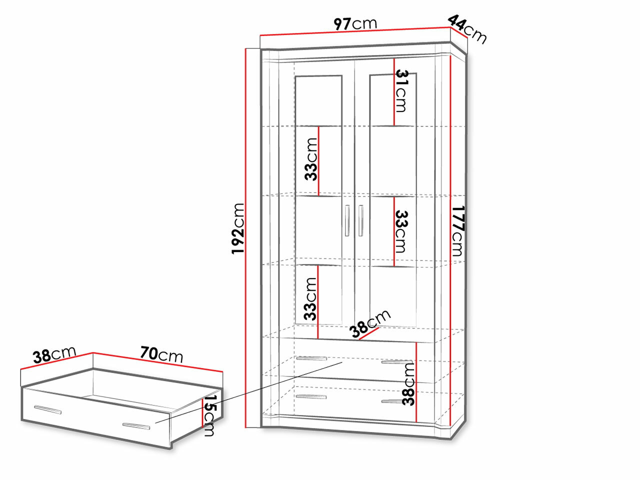 Polica Lorelie 116 (Trufel hrast)