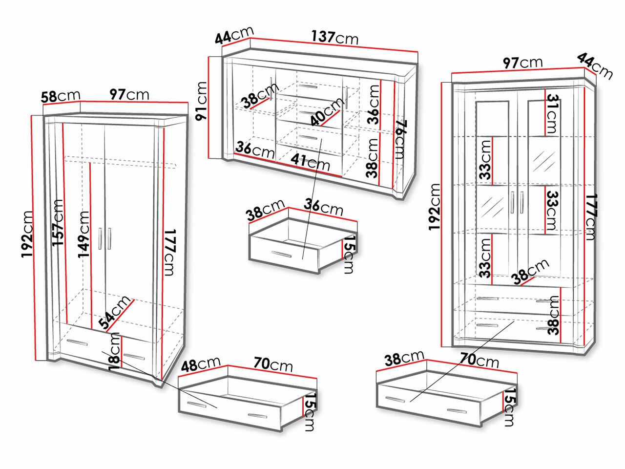 Set za dnevnu sobu Lorelie 125 (Sonoma hrast)
