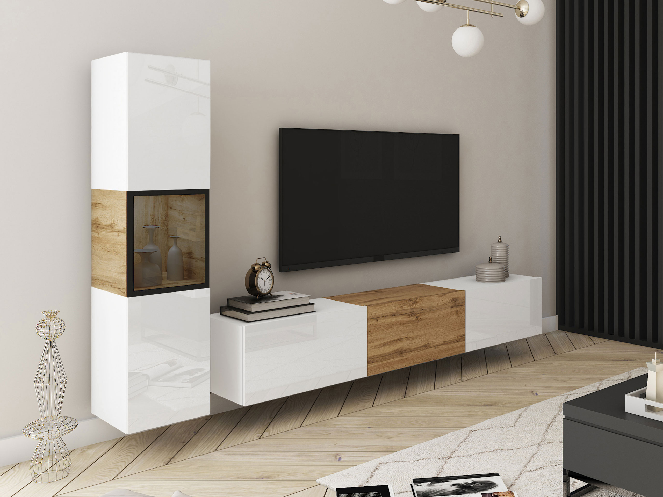 Set za dnevnu sobu Sarasota 192 (Belo + Hrast Votan)