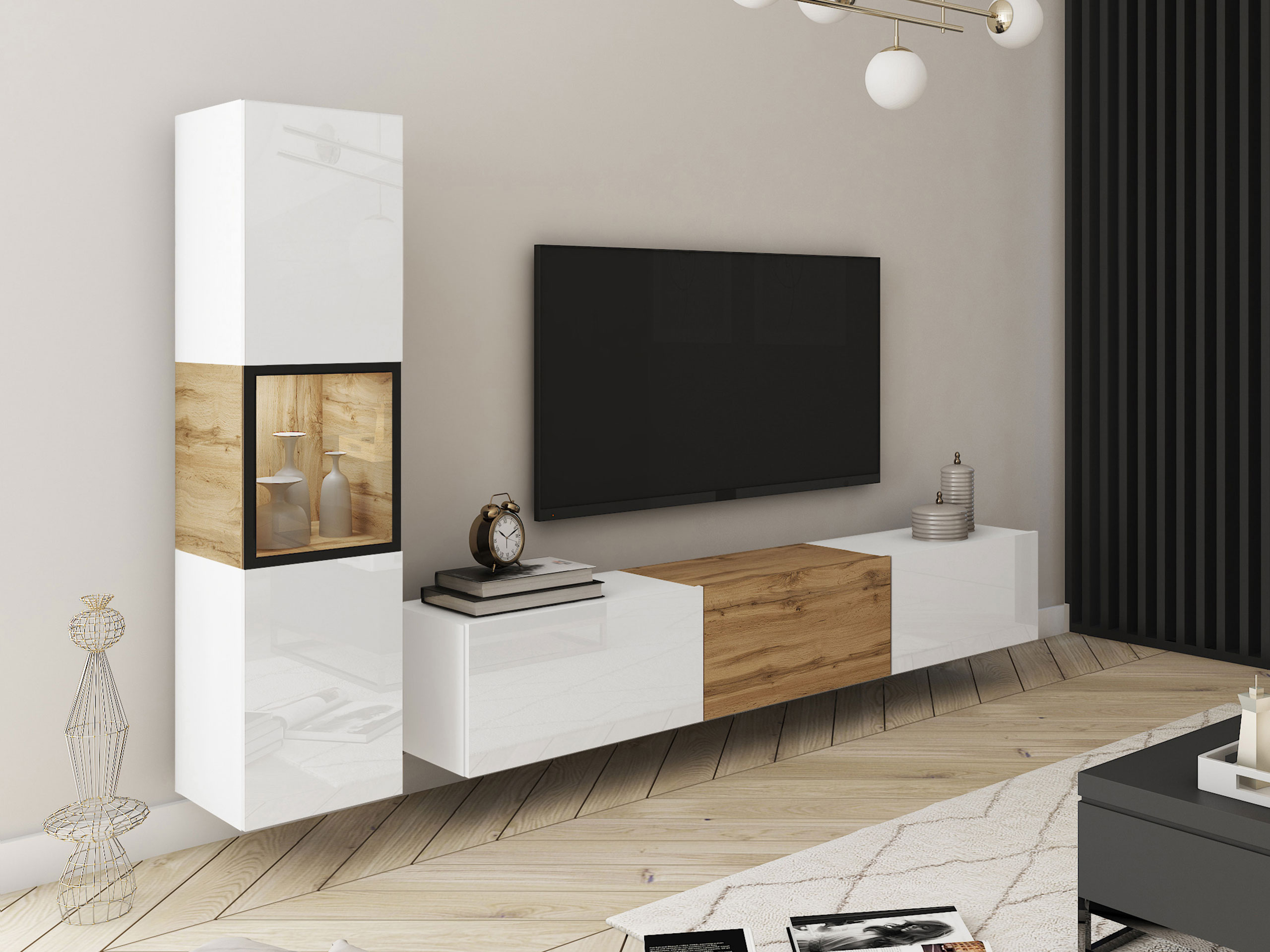 Set za dnevnu sobu Sarasota 192 (Belo + Hrast Votan)