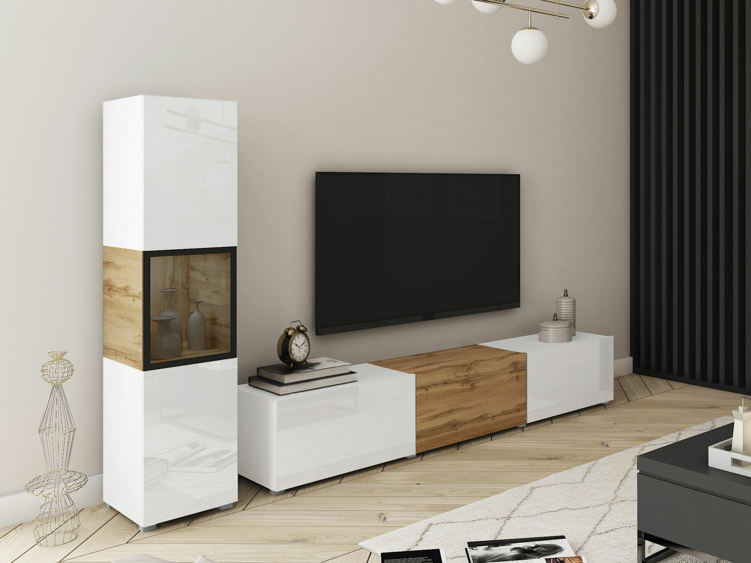 Set za dnevnu sobu Sarasota 192 (Belo + Hrast Votan)