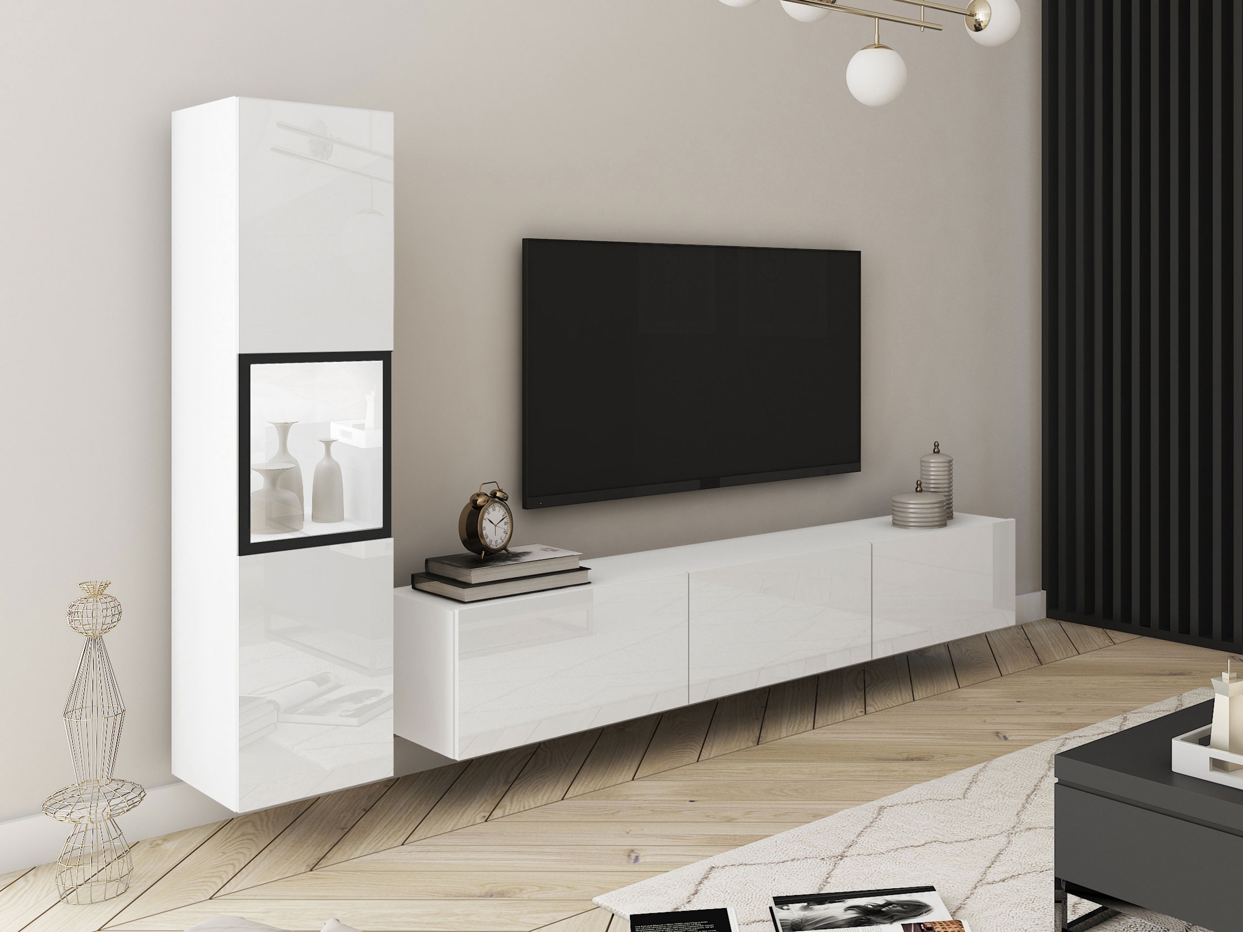 Set za dnevnu sobu Sarasota 192 (Belo + Sjajno belo)
