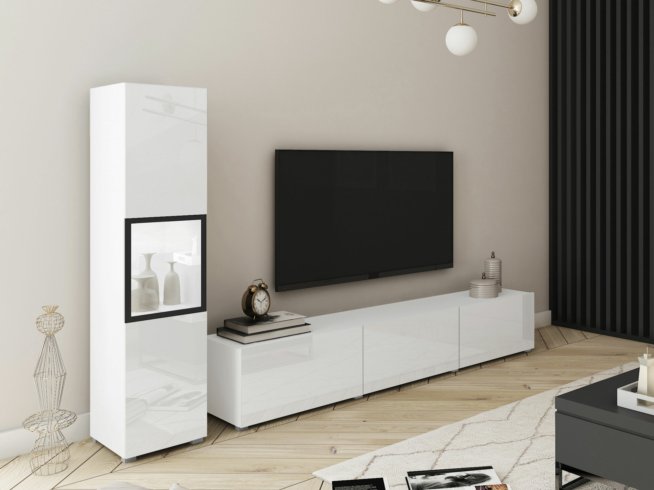 Set za dnevnu sobu Sarasota 192 (Belo + Sjajno belo)