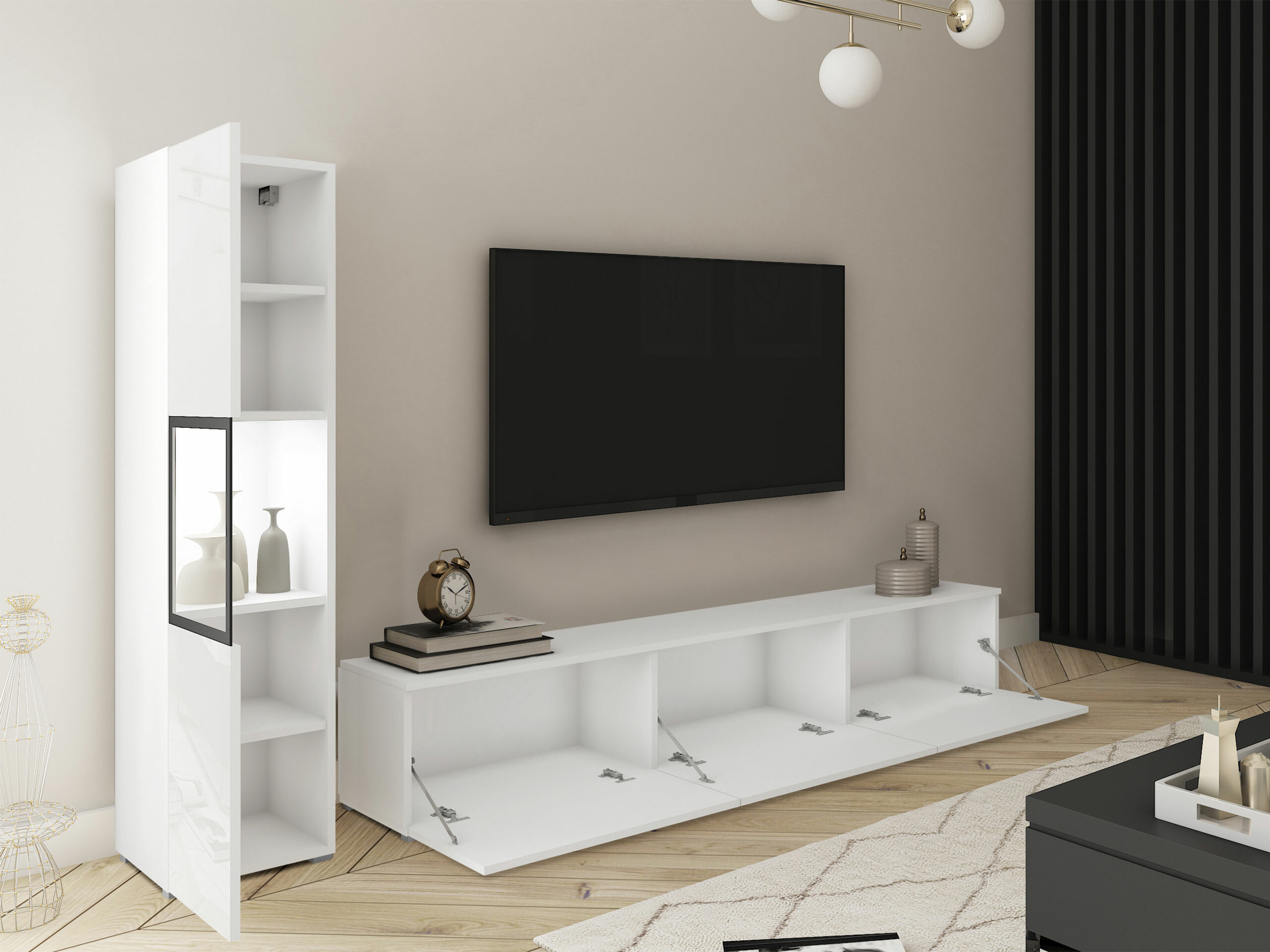 Set za dnevnu sobu Sarasota 192 (Belo + Sjajno belo)