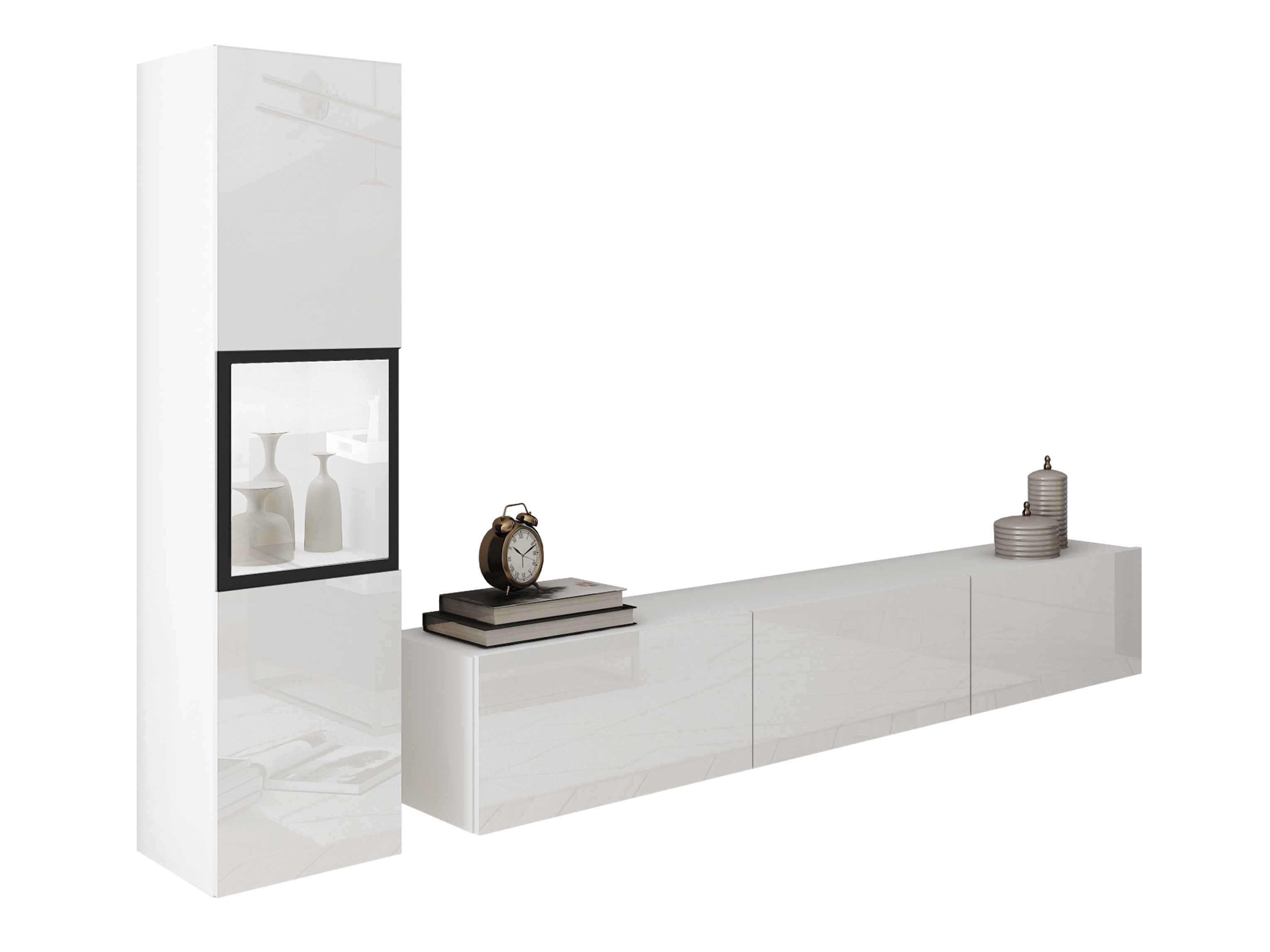 Set za dnevnu sobu Sarasota 192 (Belo + Sjajno belo)