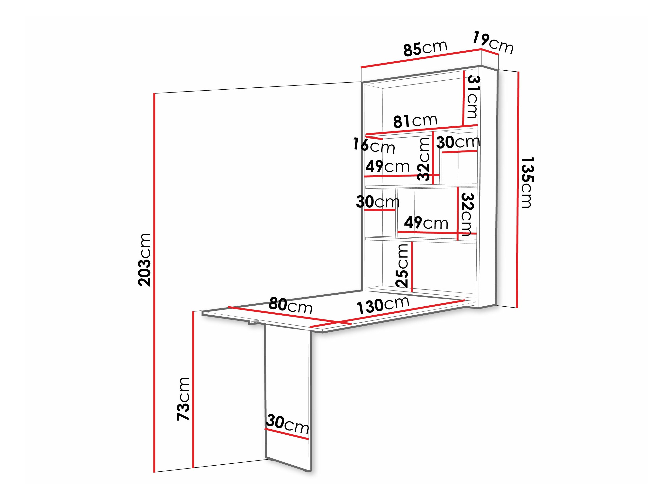 Sklopivi sto Hartford 428 (Crno + Beton)