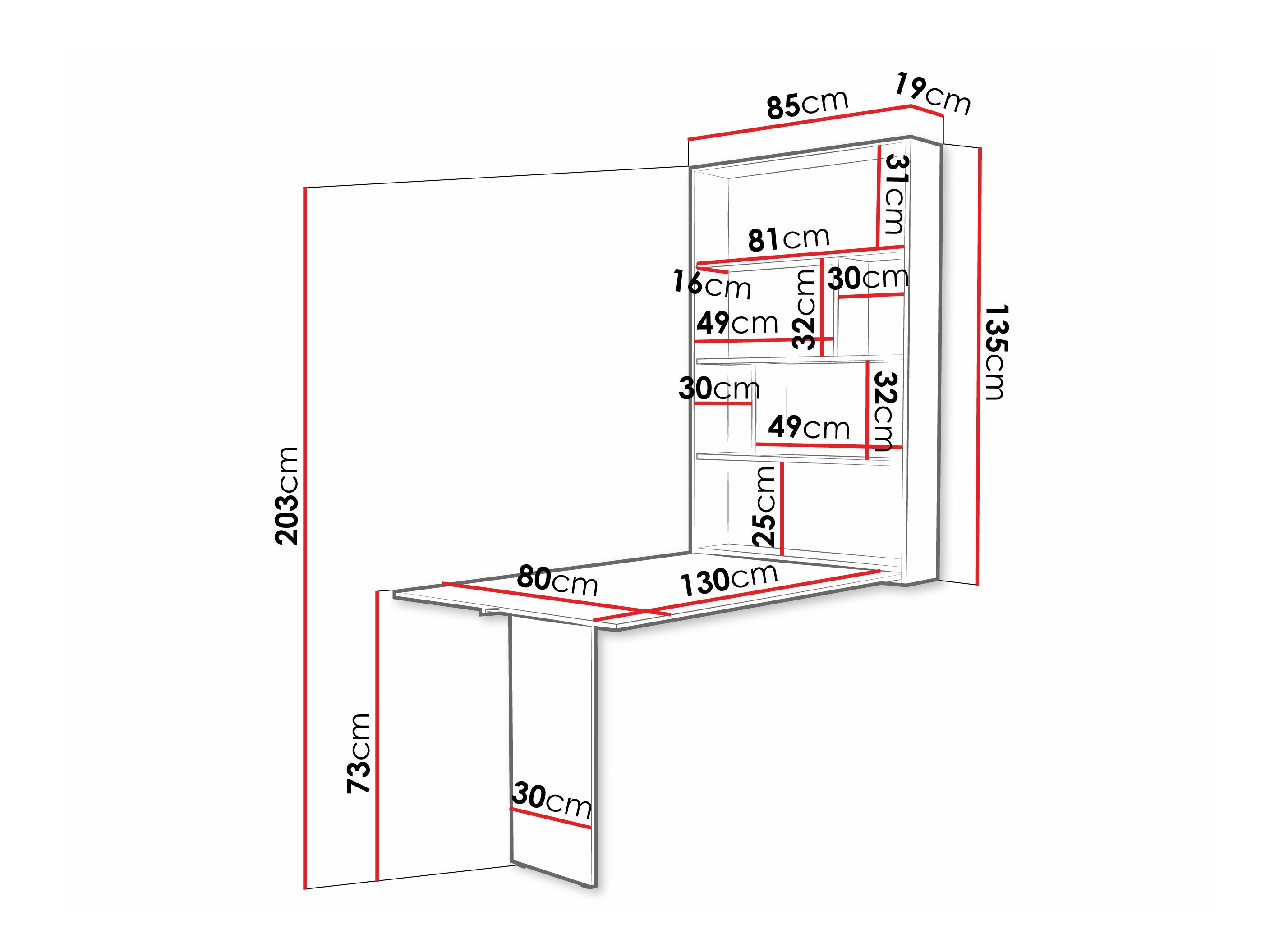 Sklopivi sto Pinis III (Crno + Hrast Votan)