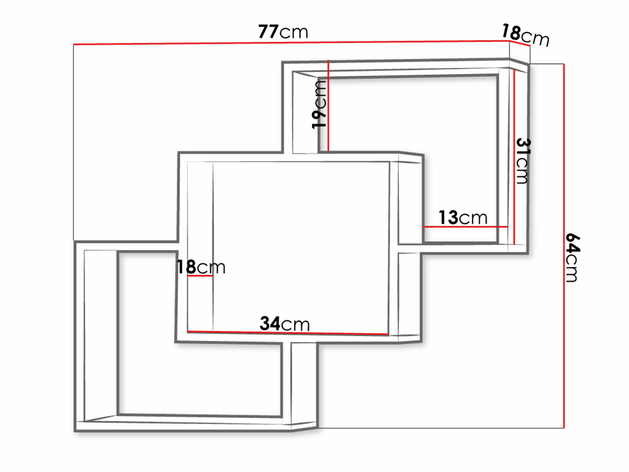Zidna polica Lorelie 121 (Trufel hrast)