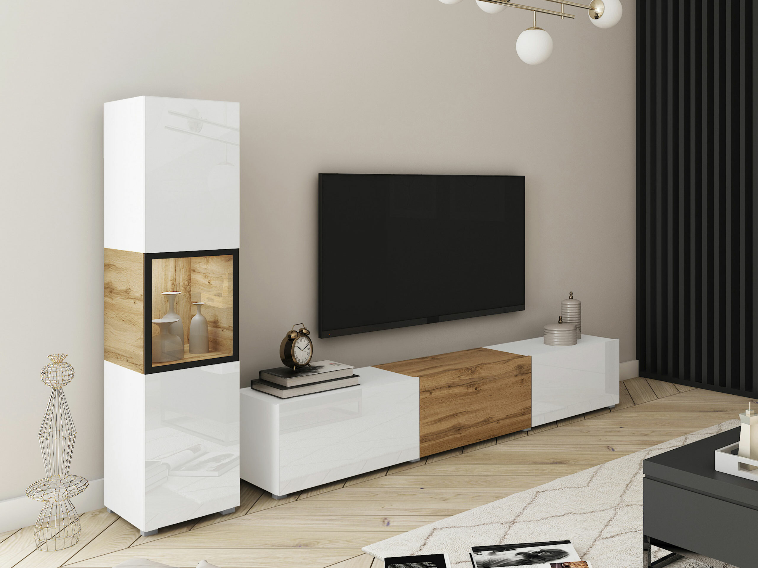 Set za dnevnu sobu Sarasota 192 (Belo + Hrast Votan)